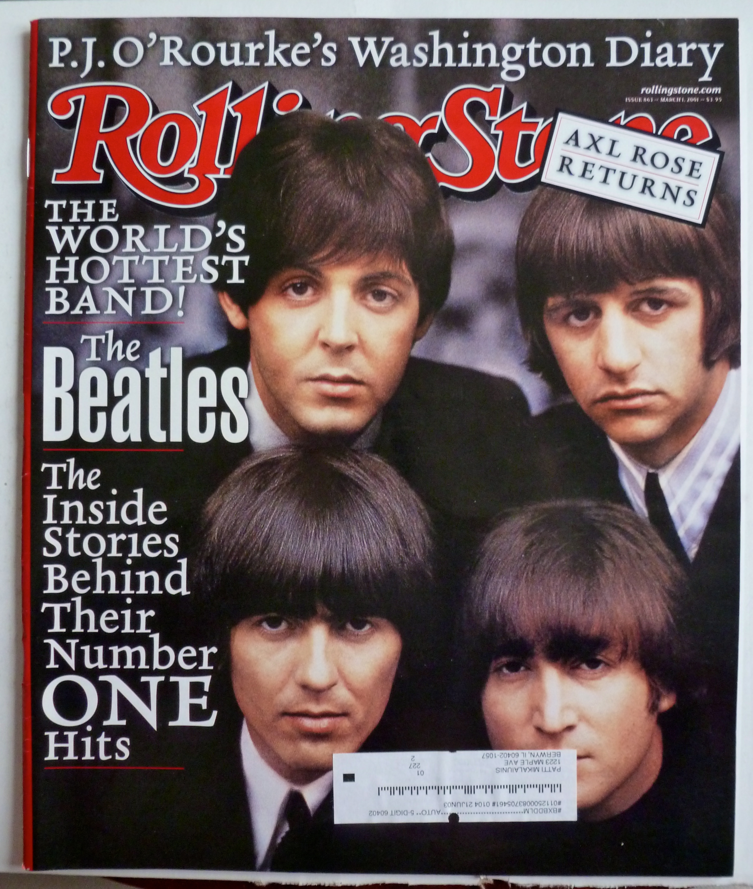 Rolling Stone Magazine March 1, 2001 The Beatles