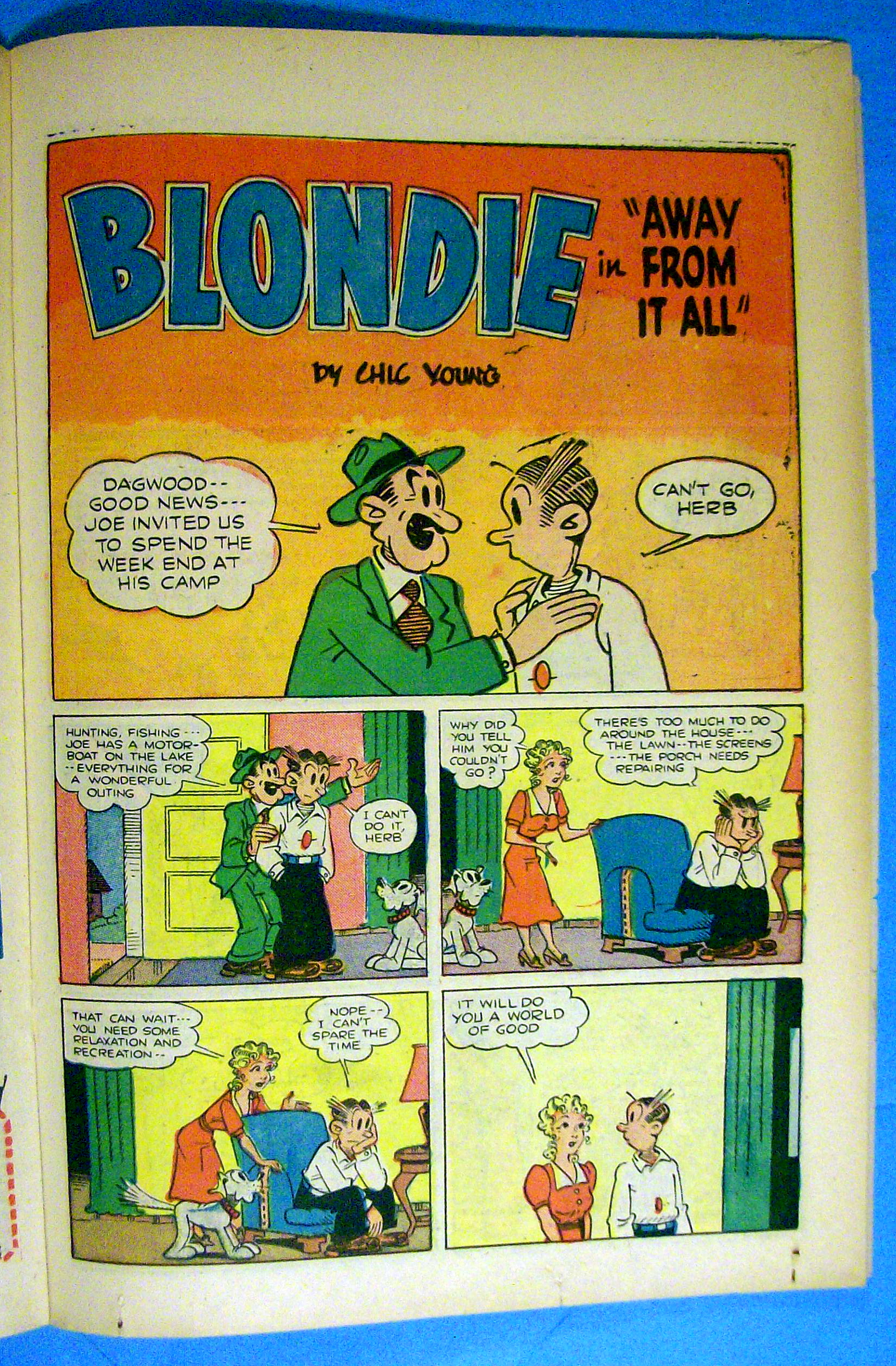 Blondie Comic #45 August 1952 Sunburn Beach