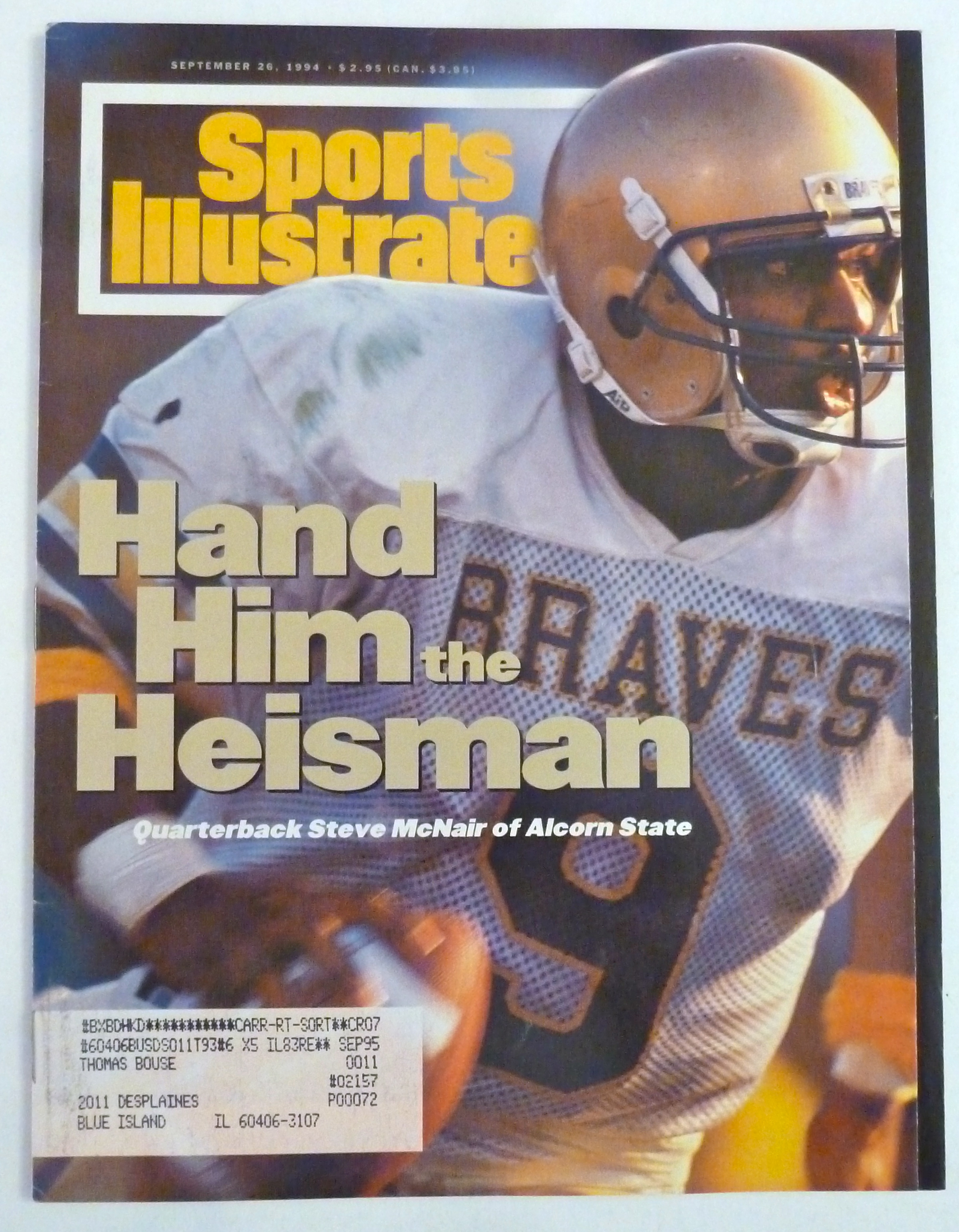 Sports Illustrated Magazine September 26, 1994 McNair