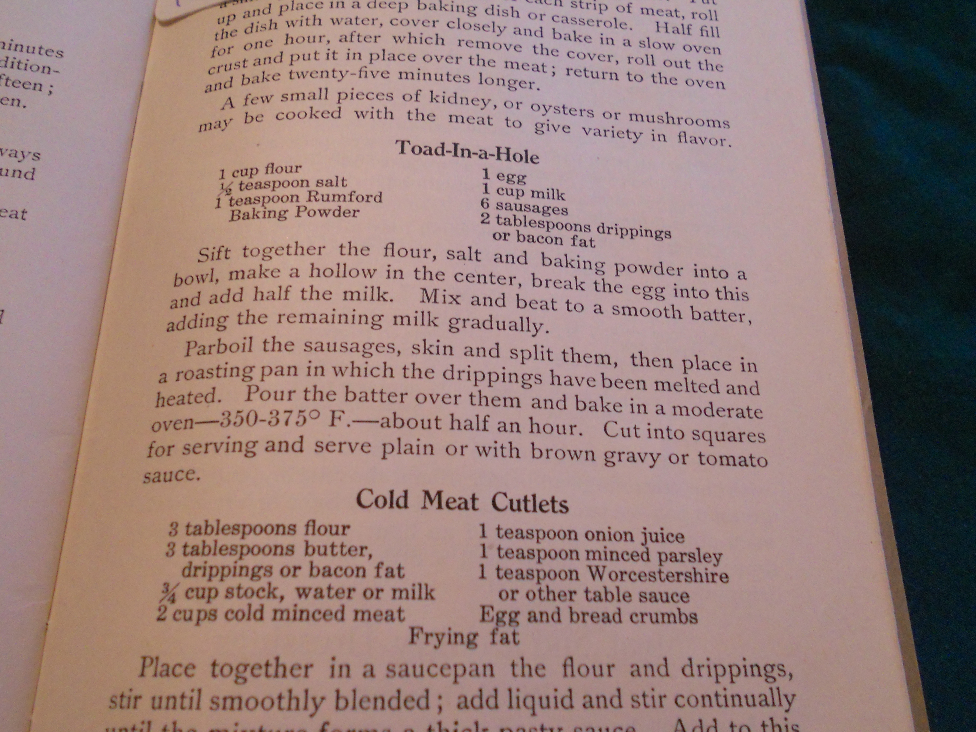 Rumford Common Sense Cookbook 1950s