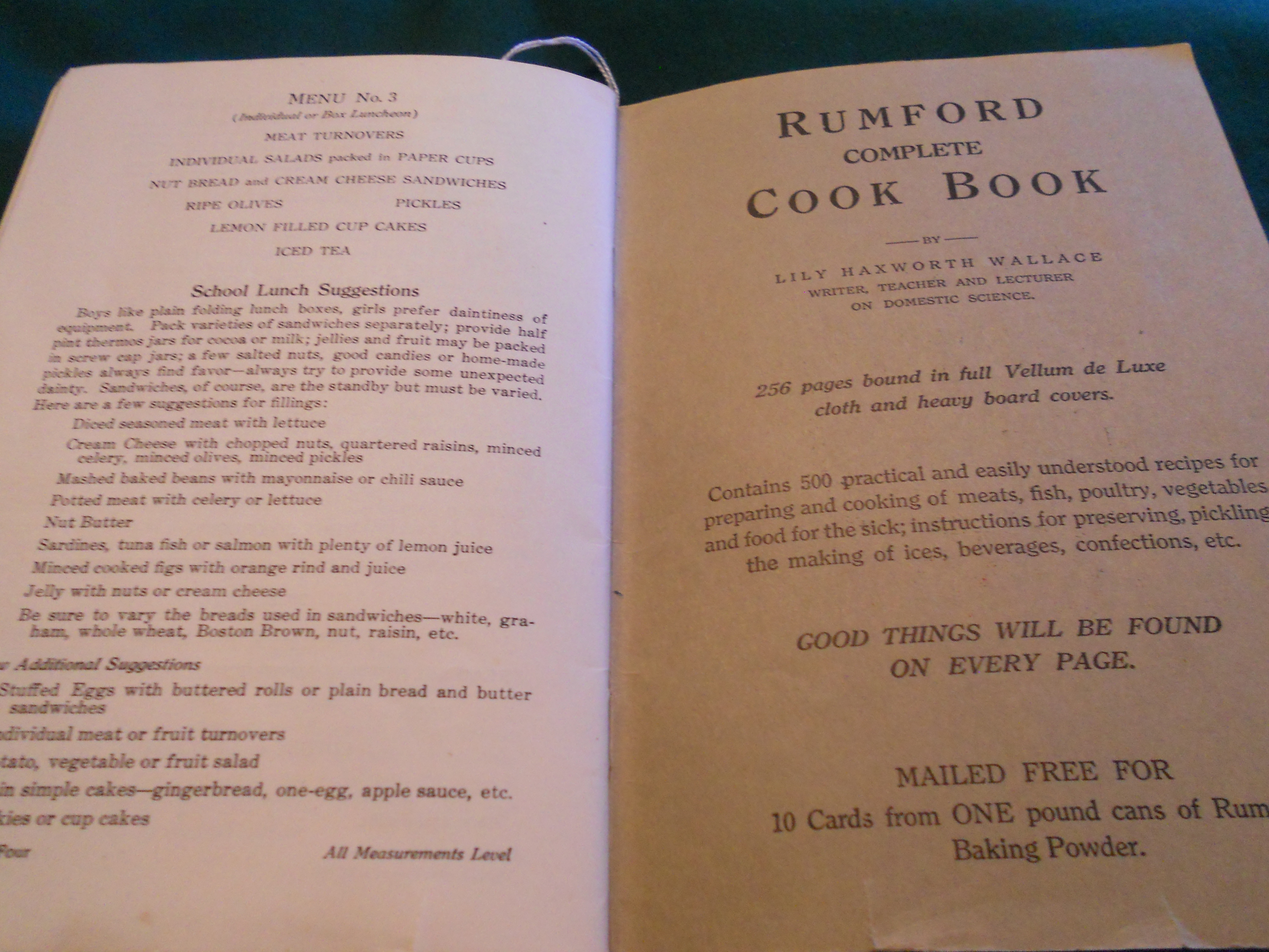 Rumford Common Sense Cookbook 1950s