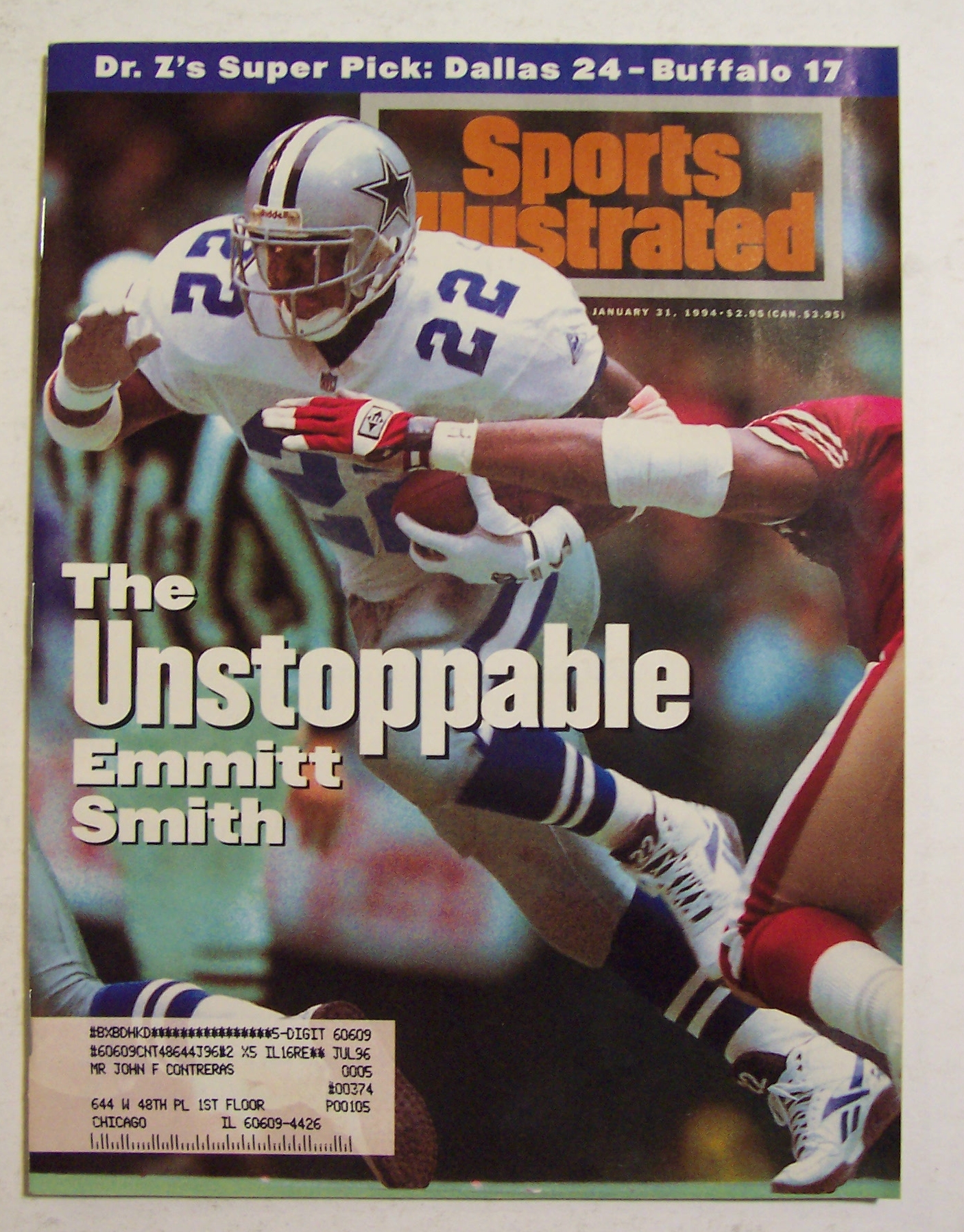 Sports Illustrated Magazine -Jan 31, 1994- Emmitt Smith