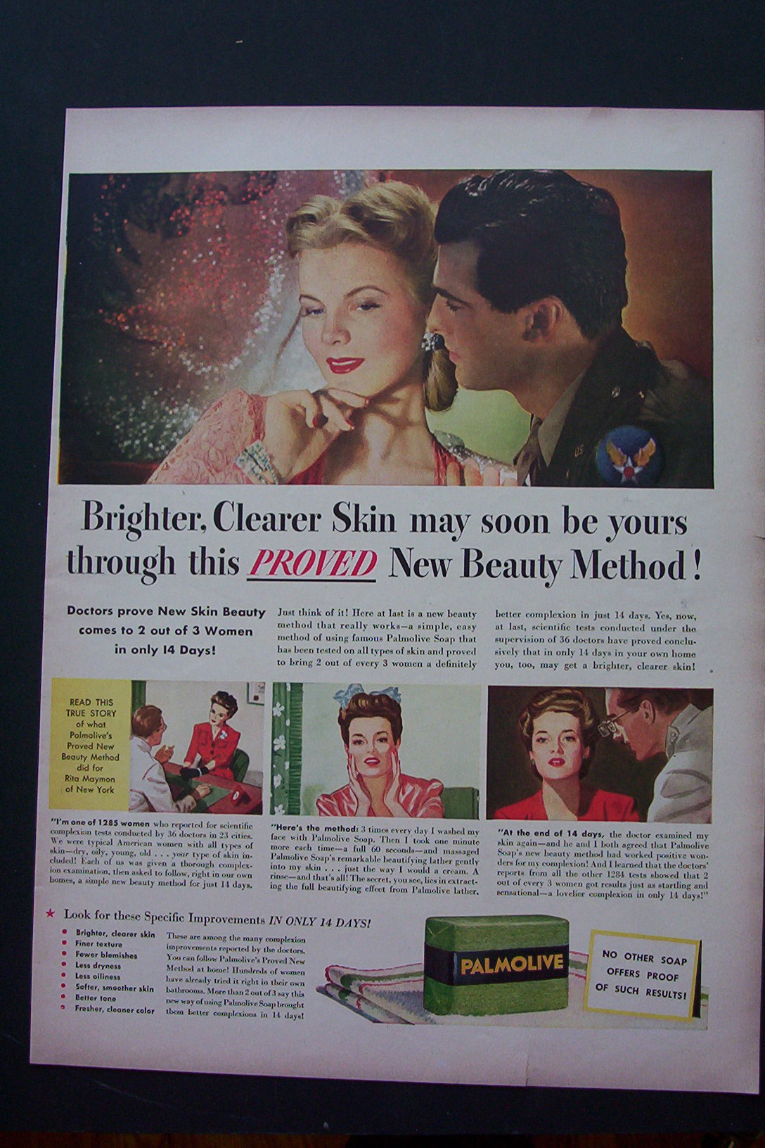 1943 Palmolive Bar Soap with Woman & Soldier