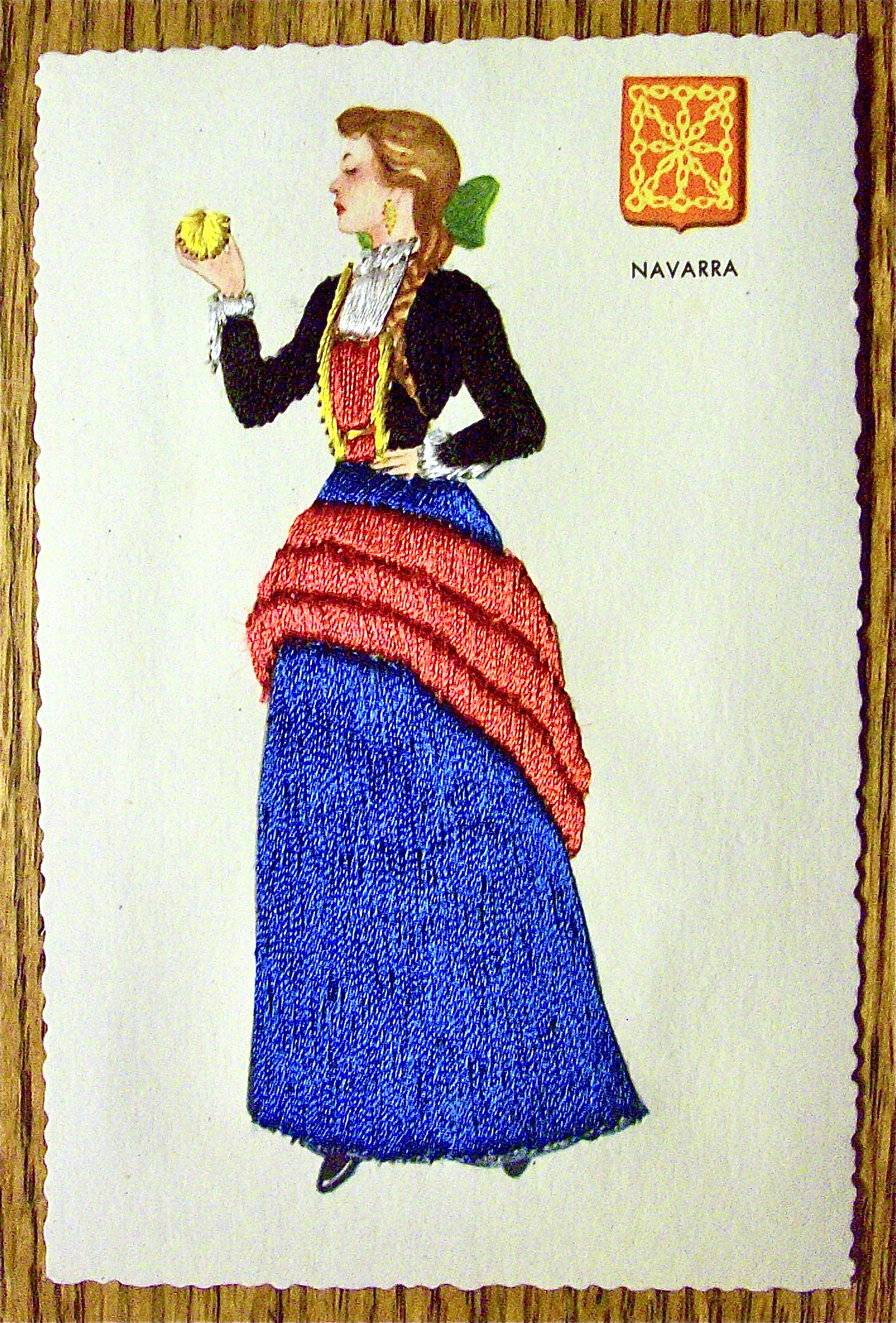 Navarra Postcard-Thread Sewn-Lovely Woman