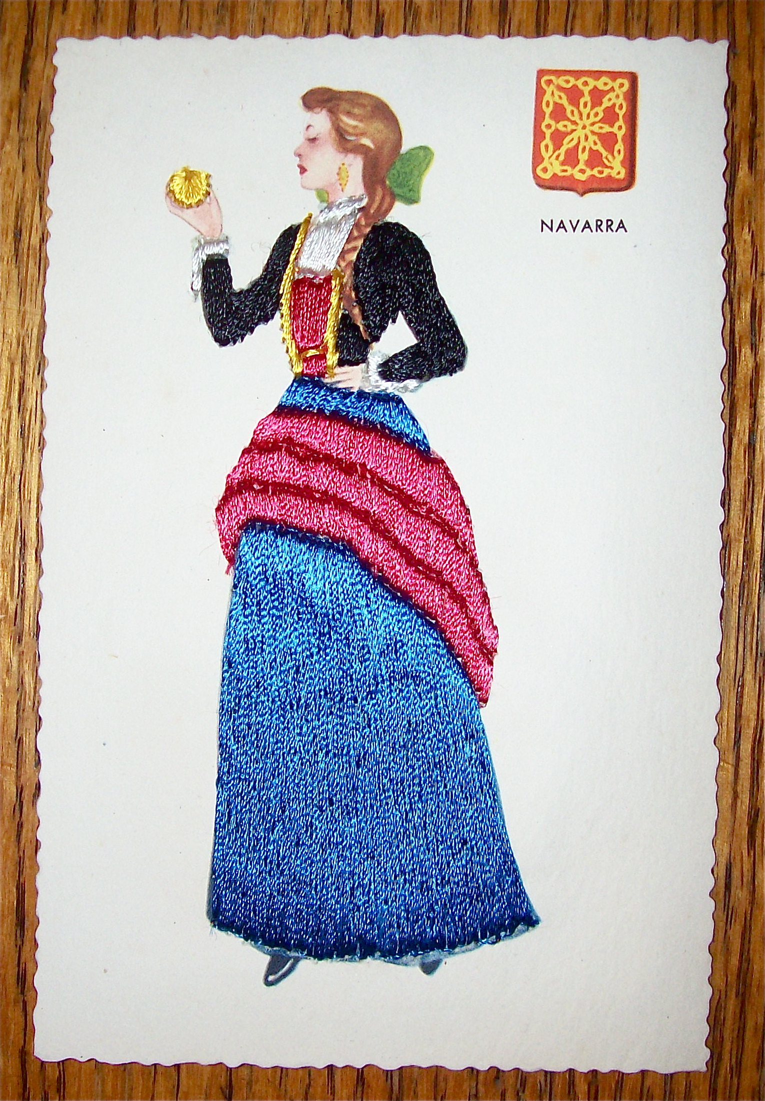 Navarra Postcard-Thread Sewn-Lovely Woman