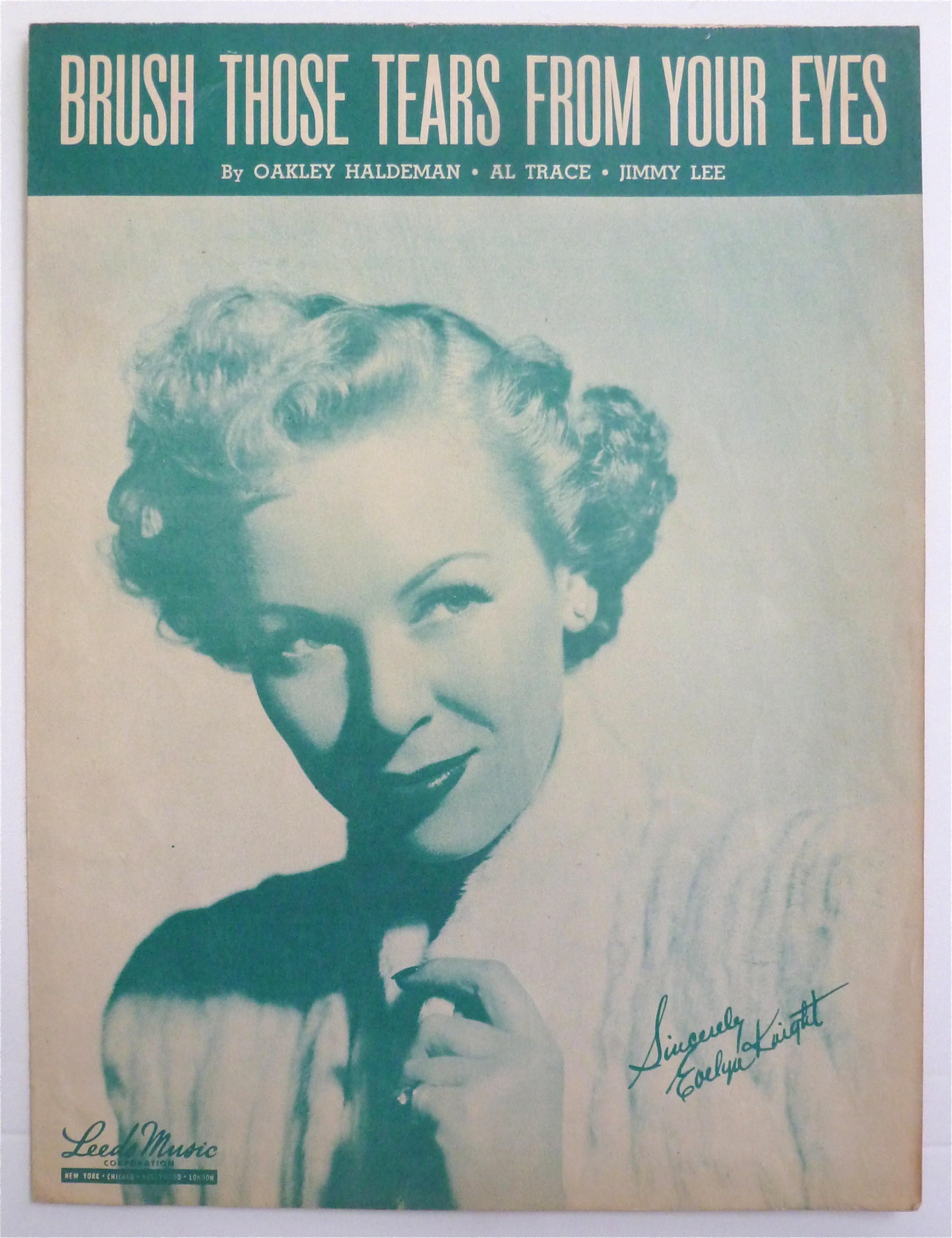 Sheet Music For 1948 Brush Those Tears From Your Eyes