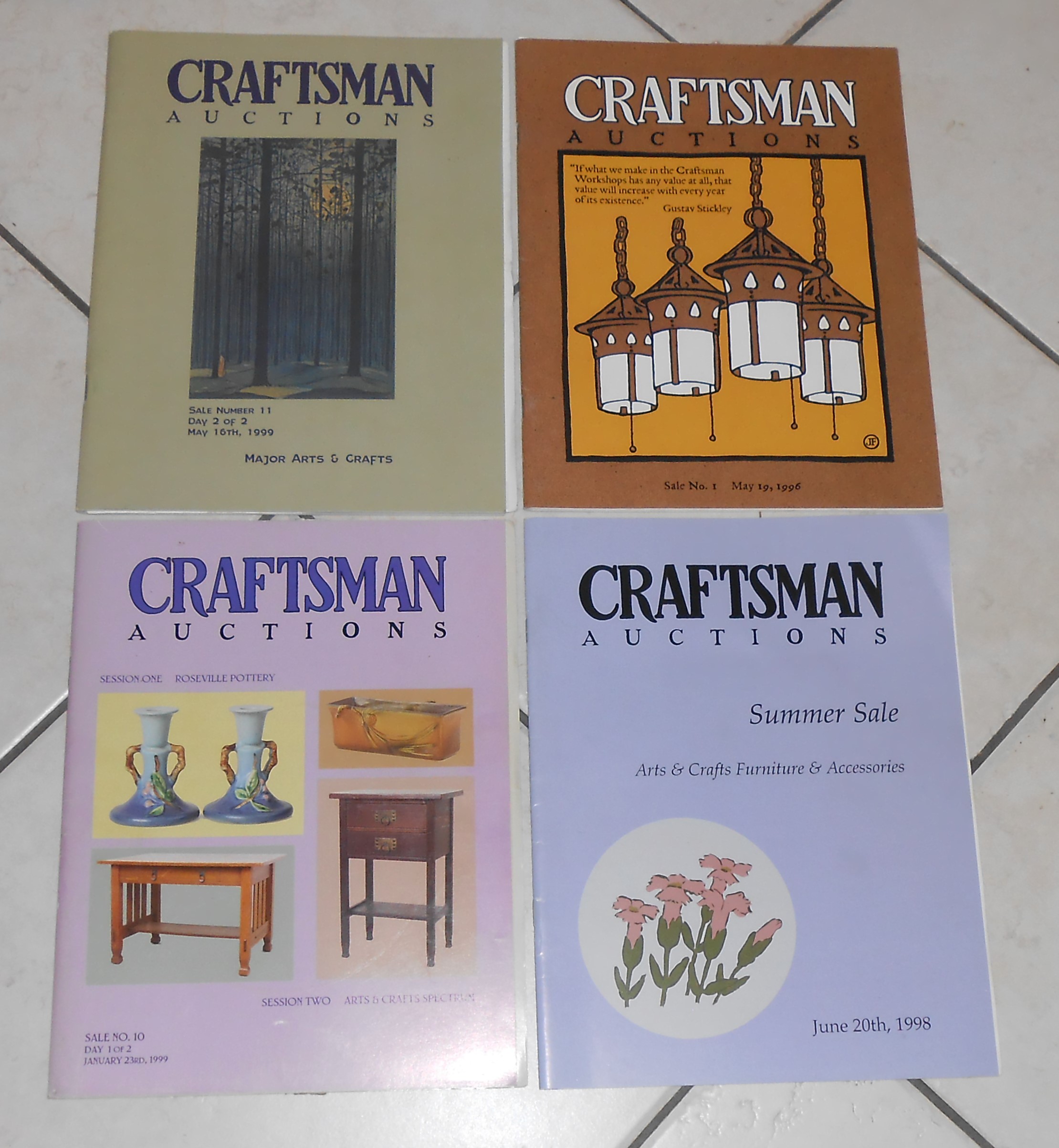 Set/4 Craftsman Antiques Auction Catalogues