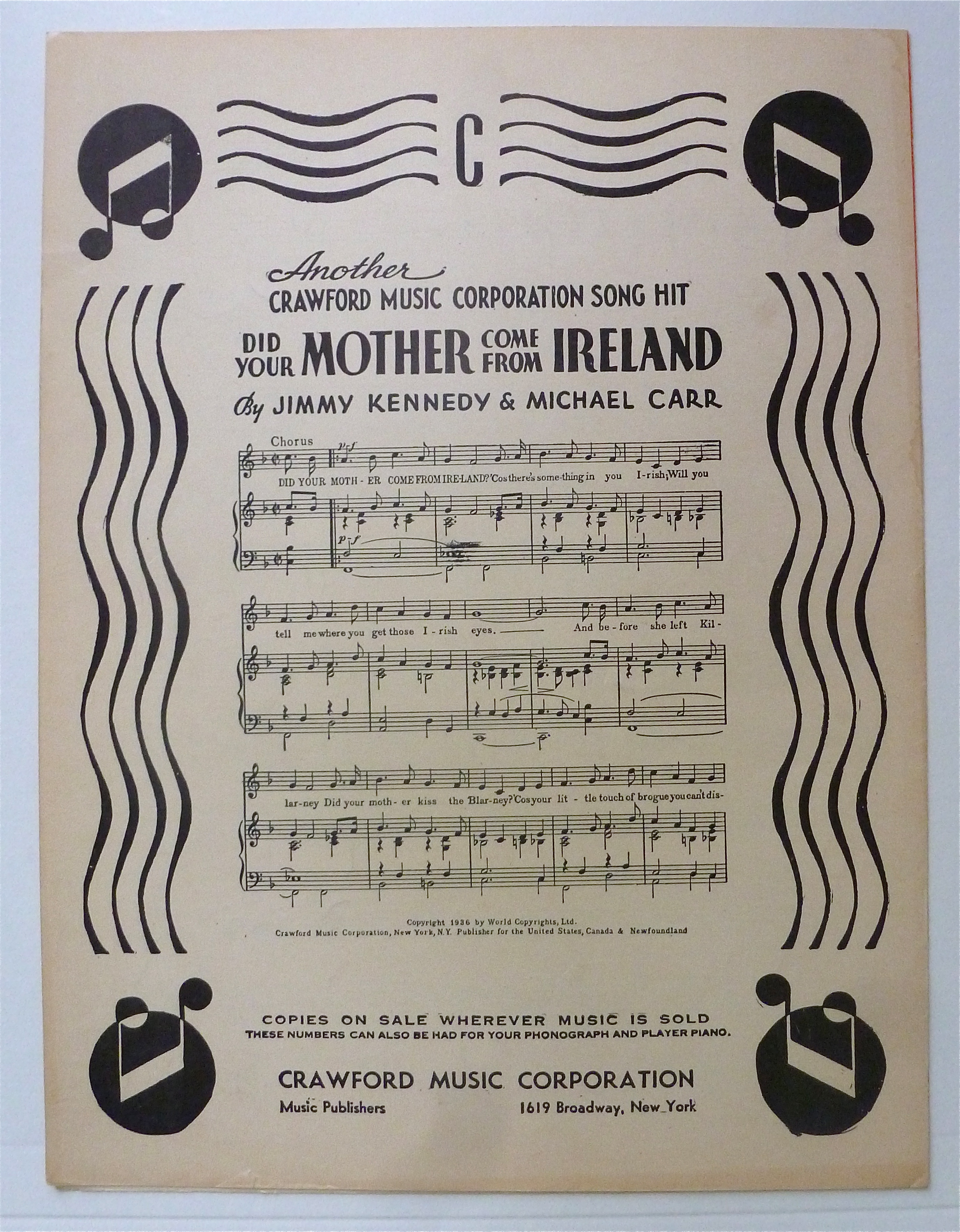 Sheet Music For 1927 Here Am I - Broken Hearted