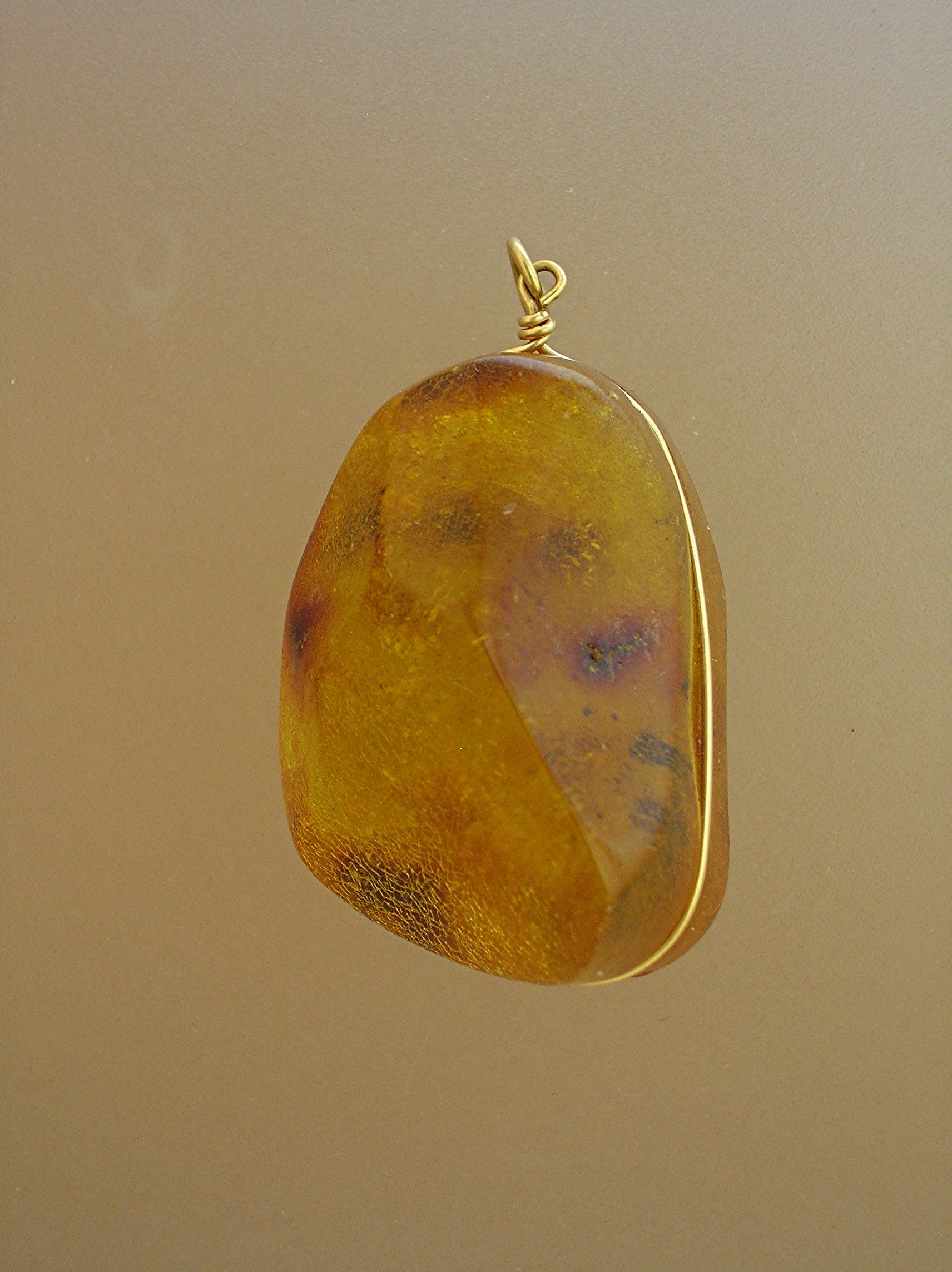 Baltic  Amber Gold Wrap Pendant