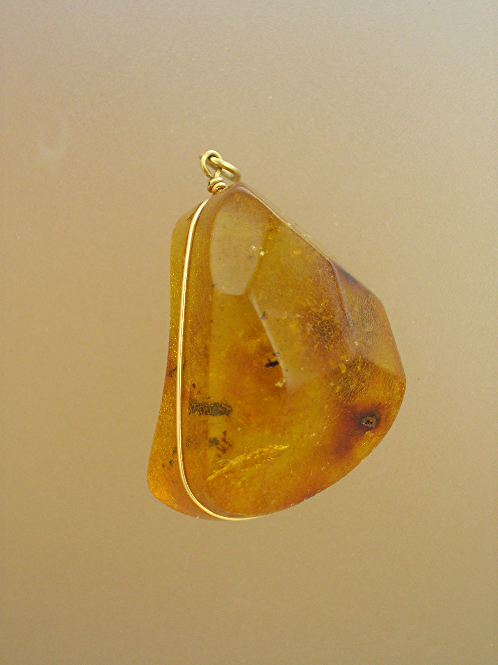 Baltic  Amber Gold Wrap Pendant