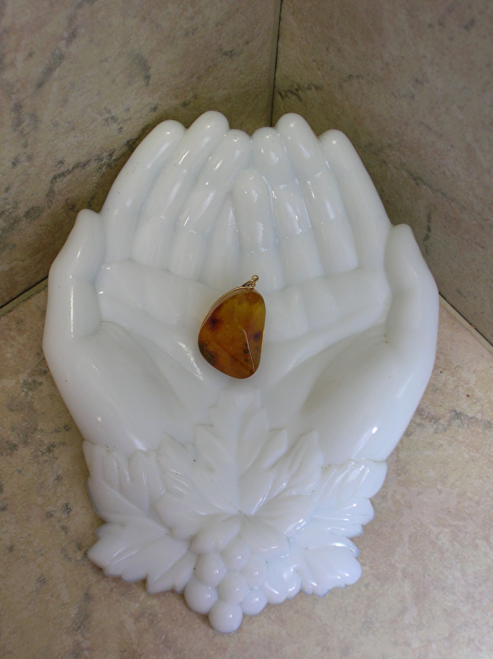 Baltic  Amber Gold Wrap Pendant