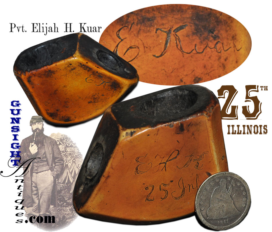 25th Illinois – Civil War Soldier’s Meerschaum Tobacco Pie