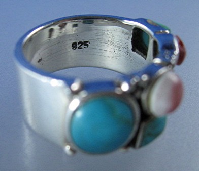 Sterling Silver Turquoise Spiny Oyster Ring