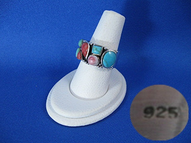 Sterling Silver Turquoise Spiny Oyster Ring