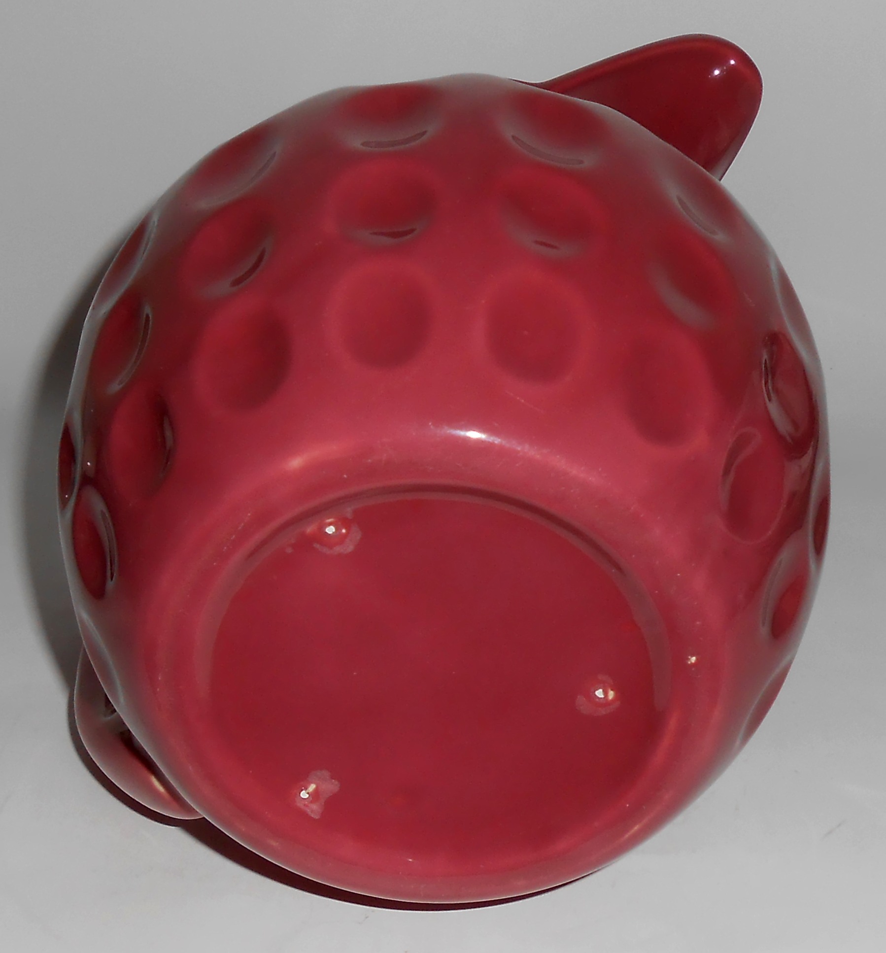 Coors Pottery Rosebud Red Dimple Pitcher! MINT