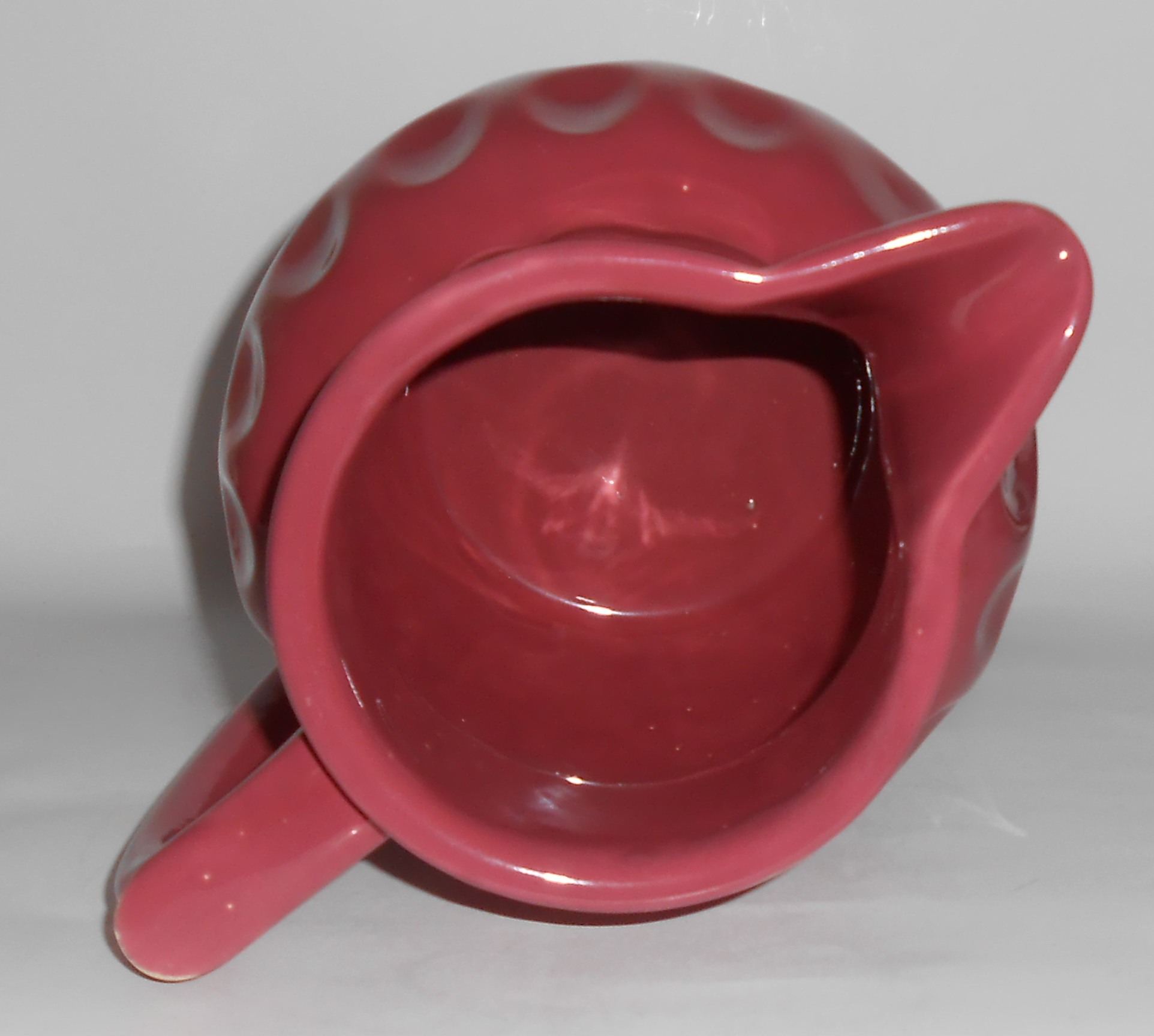 Coors Pottery Rosebud Red Dimple Pitcher! MINT
