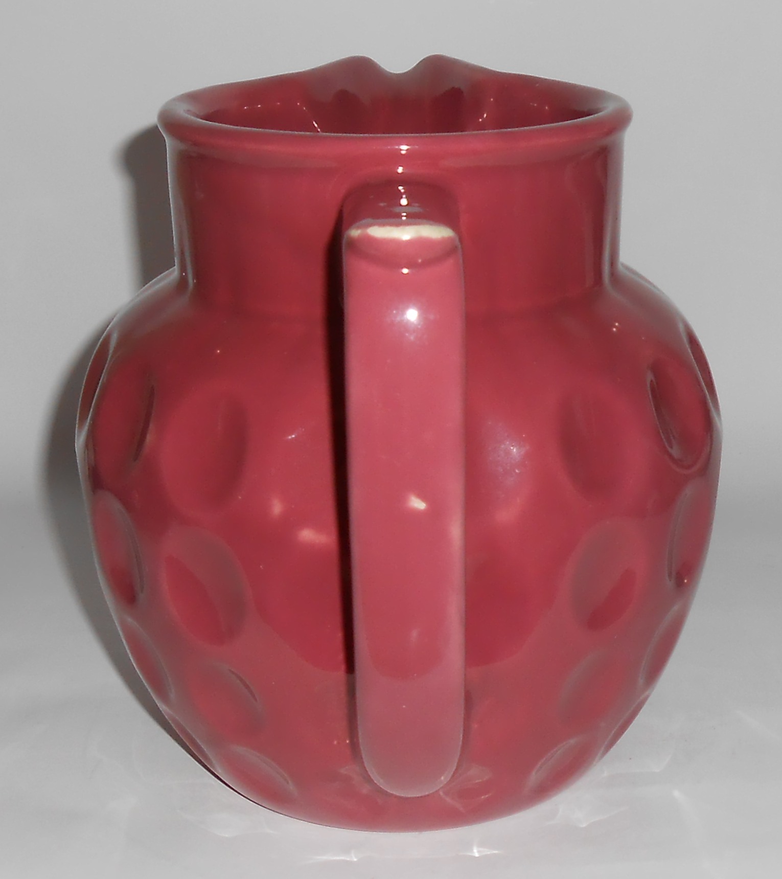 Coors Pottery Rosebud Red Dimple Pitcher! MINT