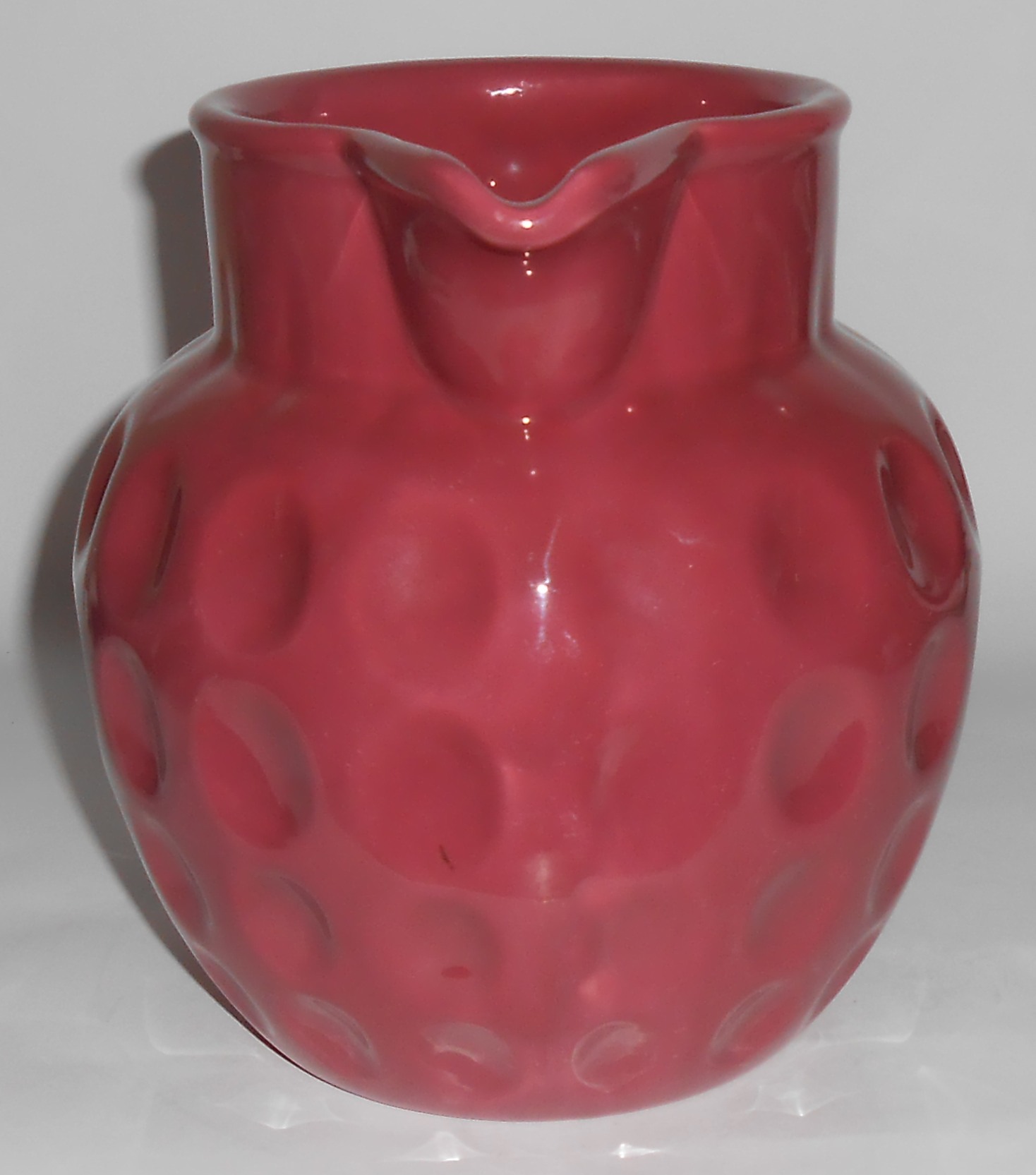 Coors Pottery Rosebud Red Dimple Pitcher! MINT