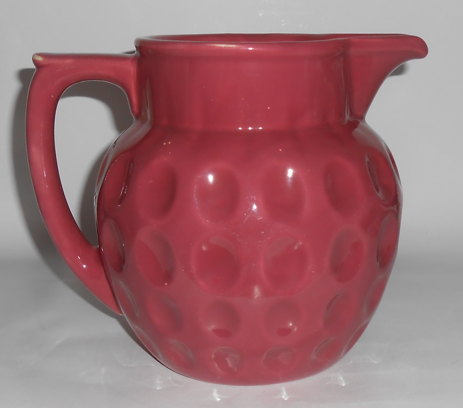 Coors Pottery Rosebud Red Dimple Pitcher! MINT