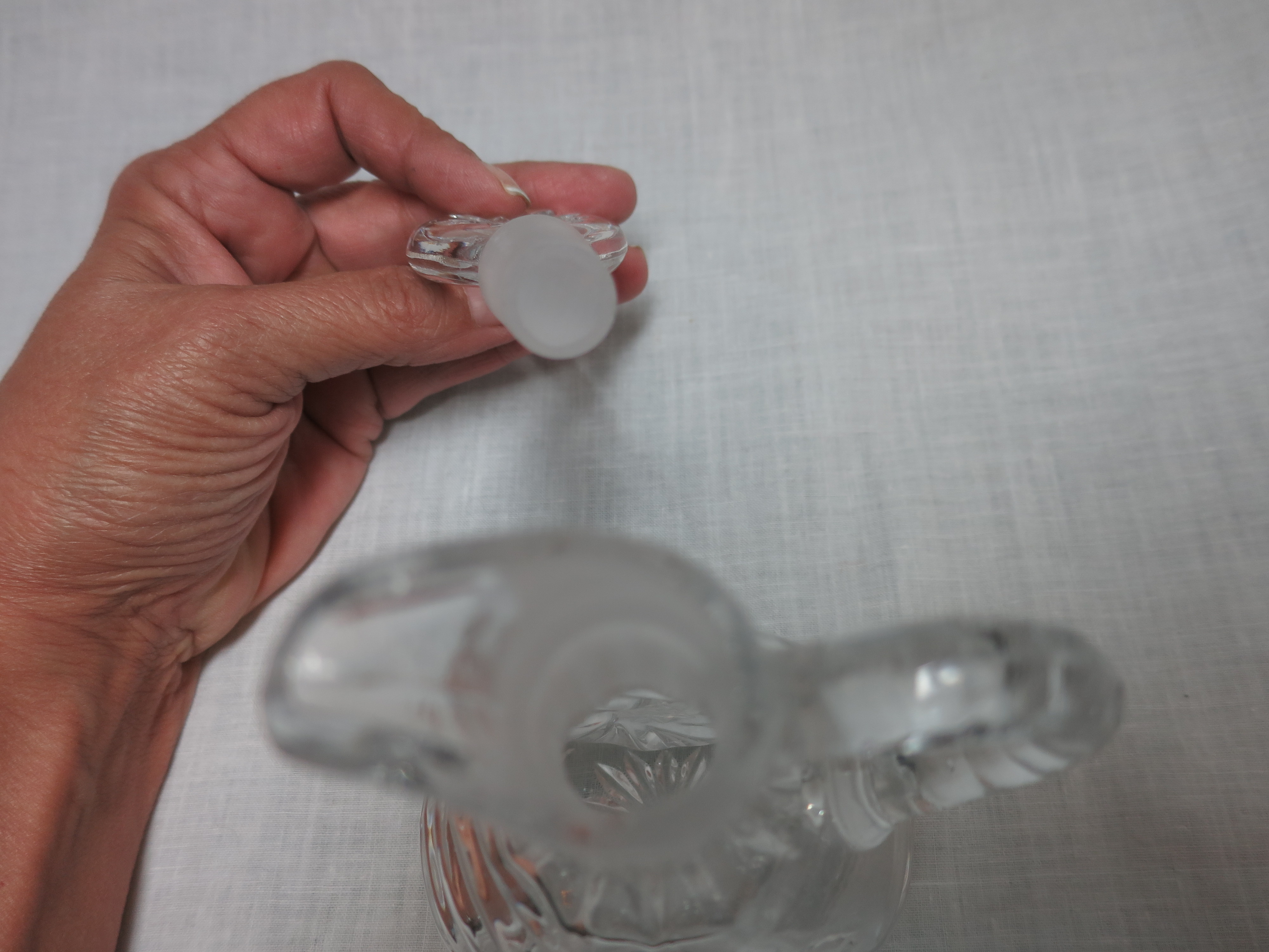 Cut Etched Crystal Pinwheel Cruet Sisters of Holy Cross