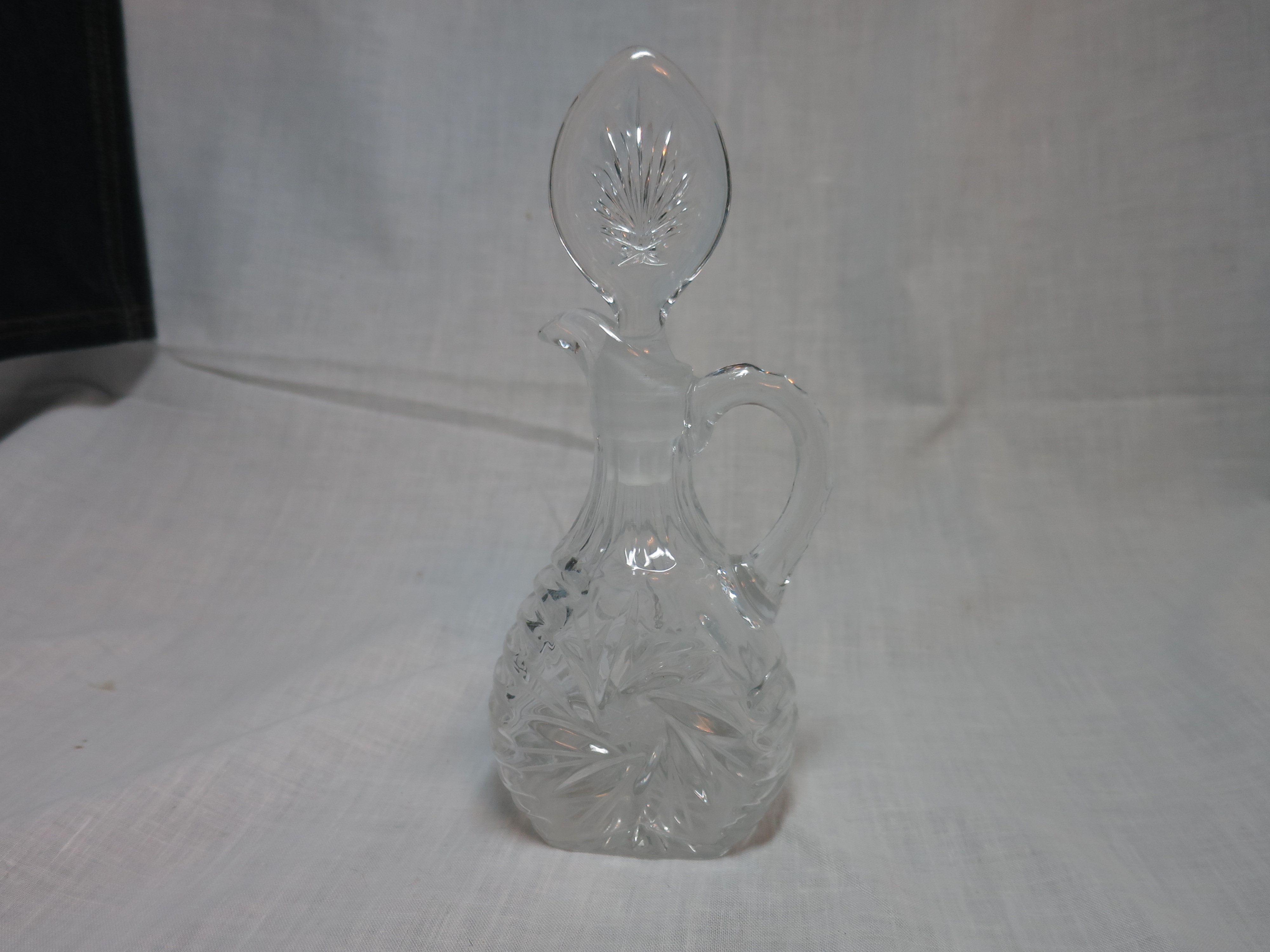 Cut Etched Crystal Pinwheel Cruet Sisters of Holy Cross