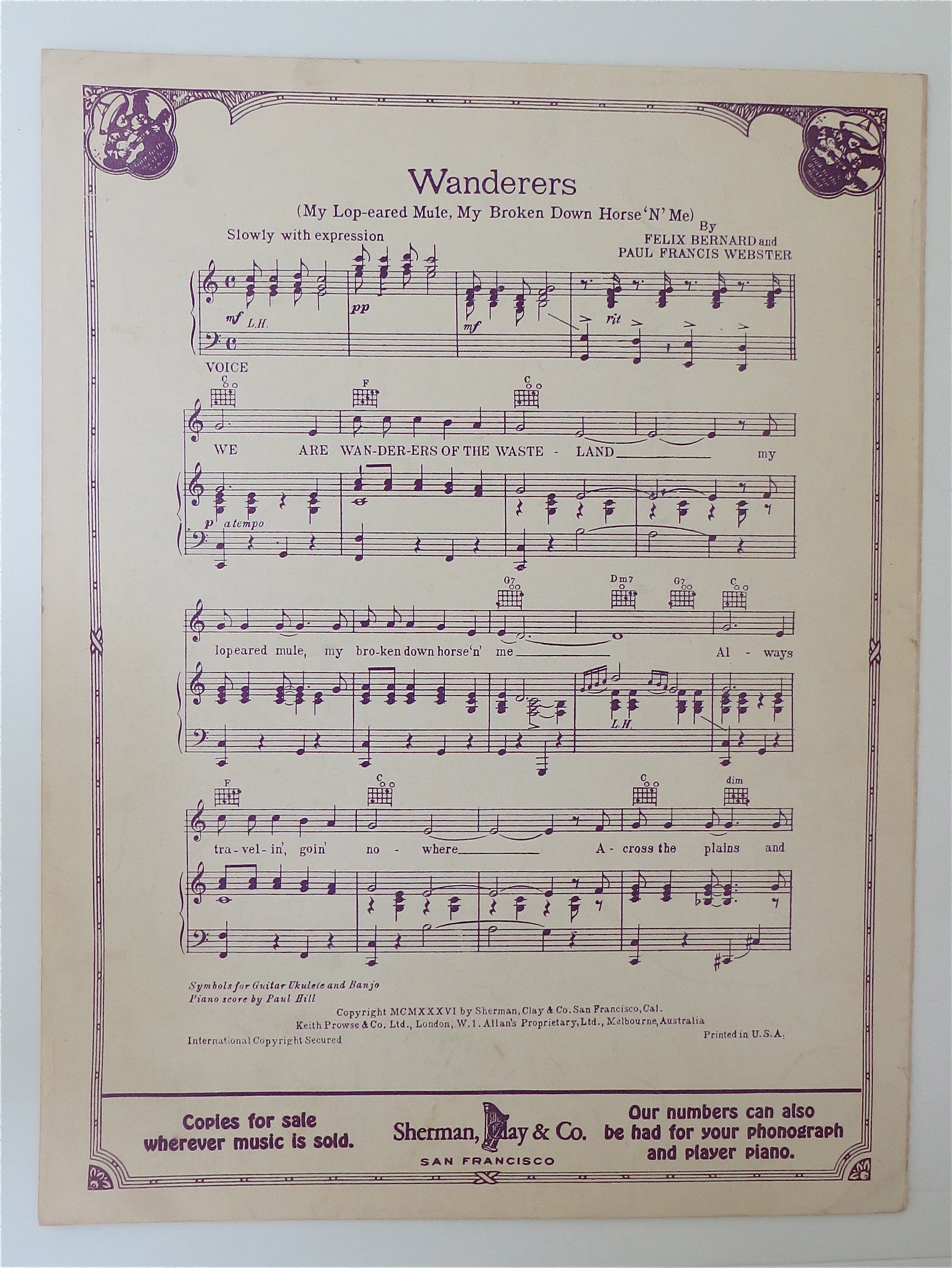 1937 Wanted Sheet Music Peter Tinturin & Jack Lawrence