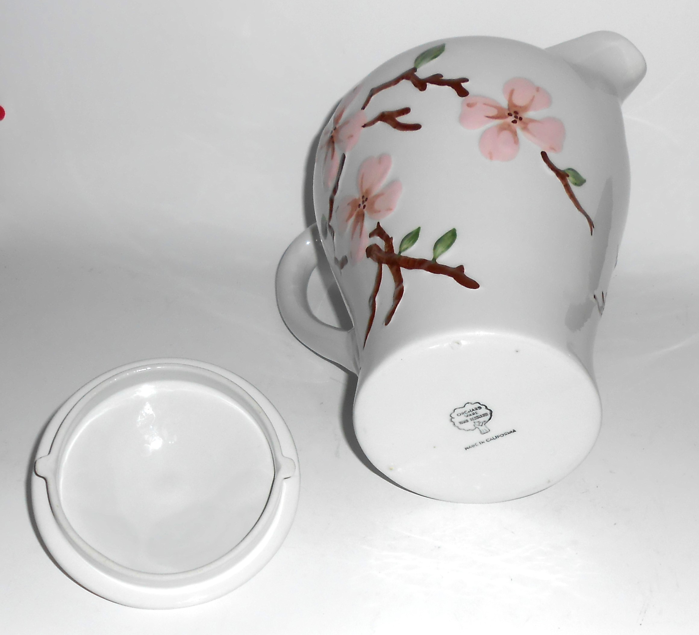 California Ceramics Orchard Ware Pink Dogwood Coffee Po