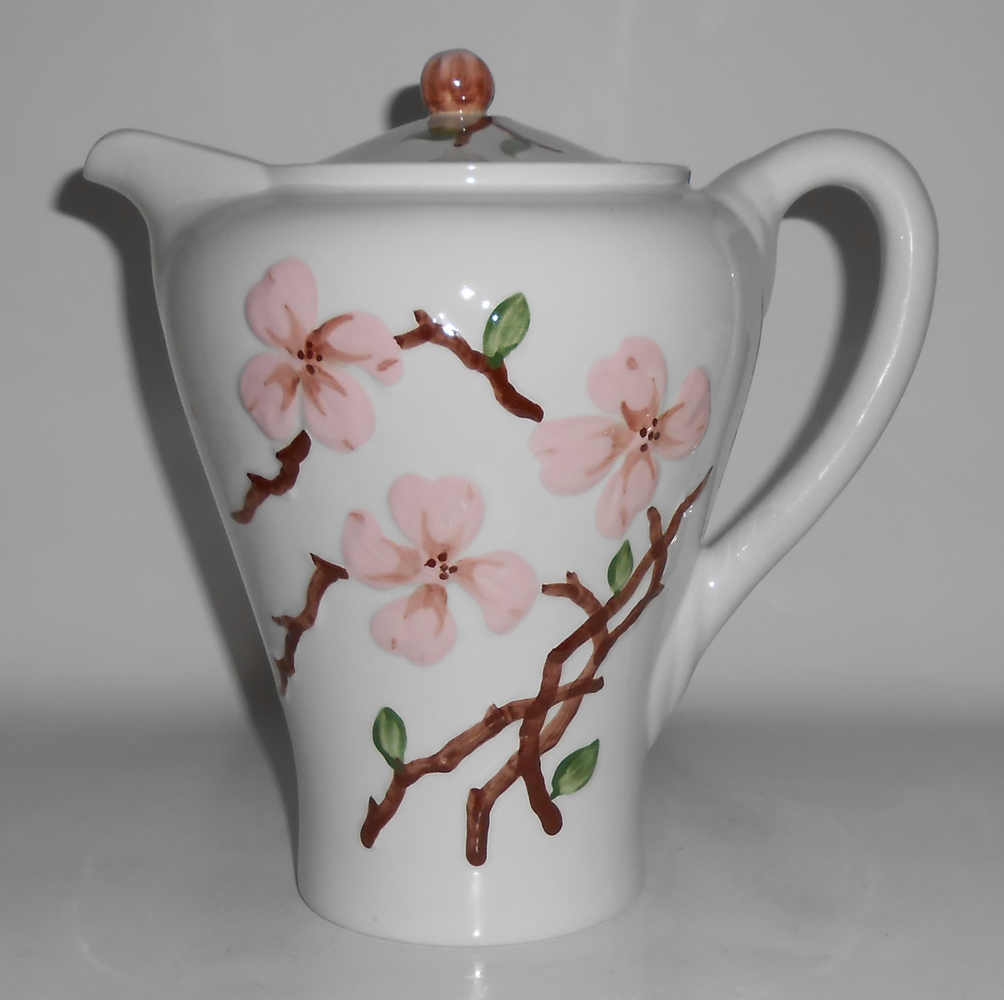 California Ceramics Orchard Ware Pink Dogwood Coffee Po