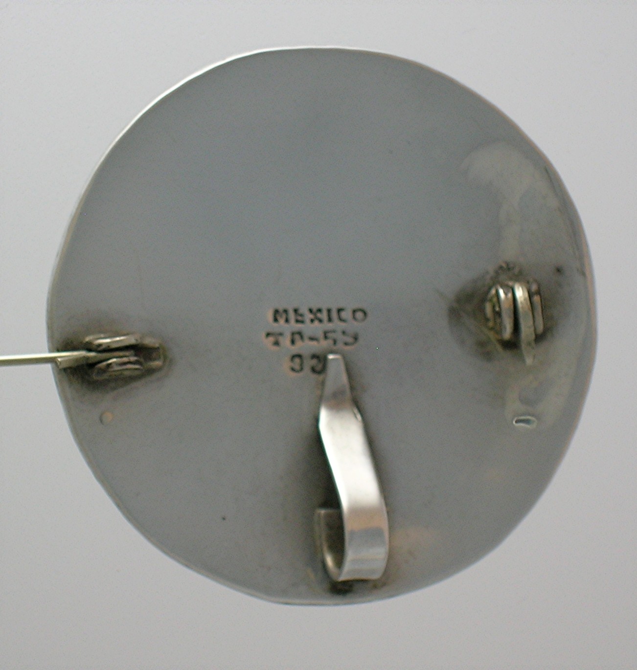 Sterling Silver Taxco Mother of Pearl Inlay Pin