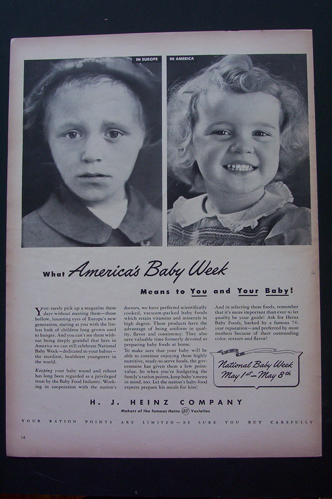 1943 H.J. Heinz Company with 2 Little Girls