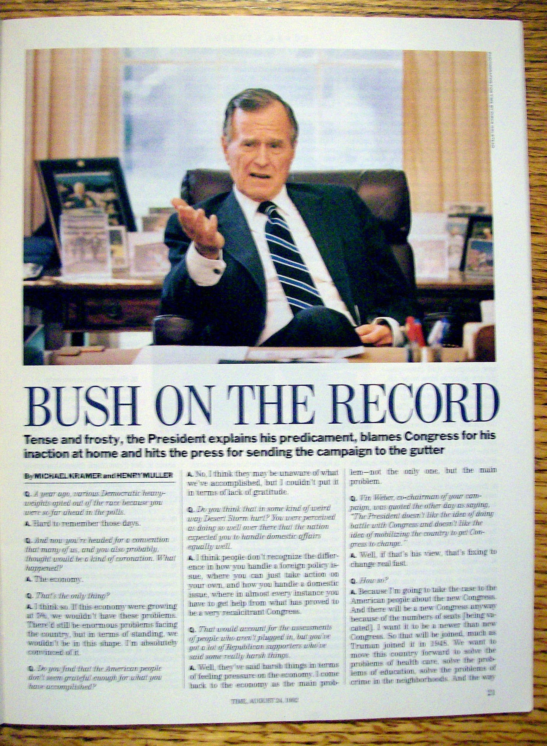 Time Magazine-August 24, 1992-George Bush