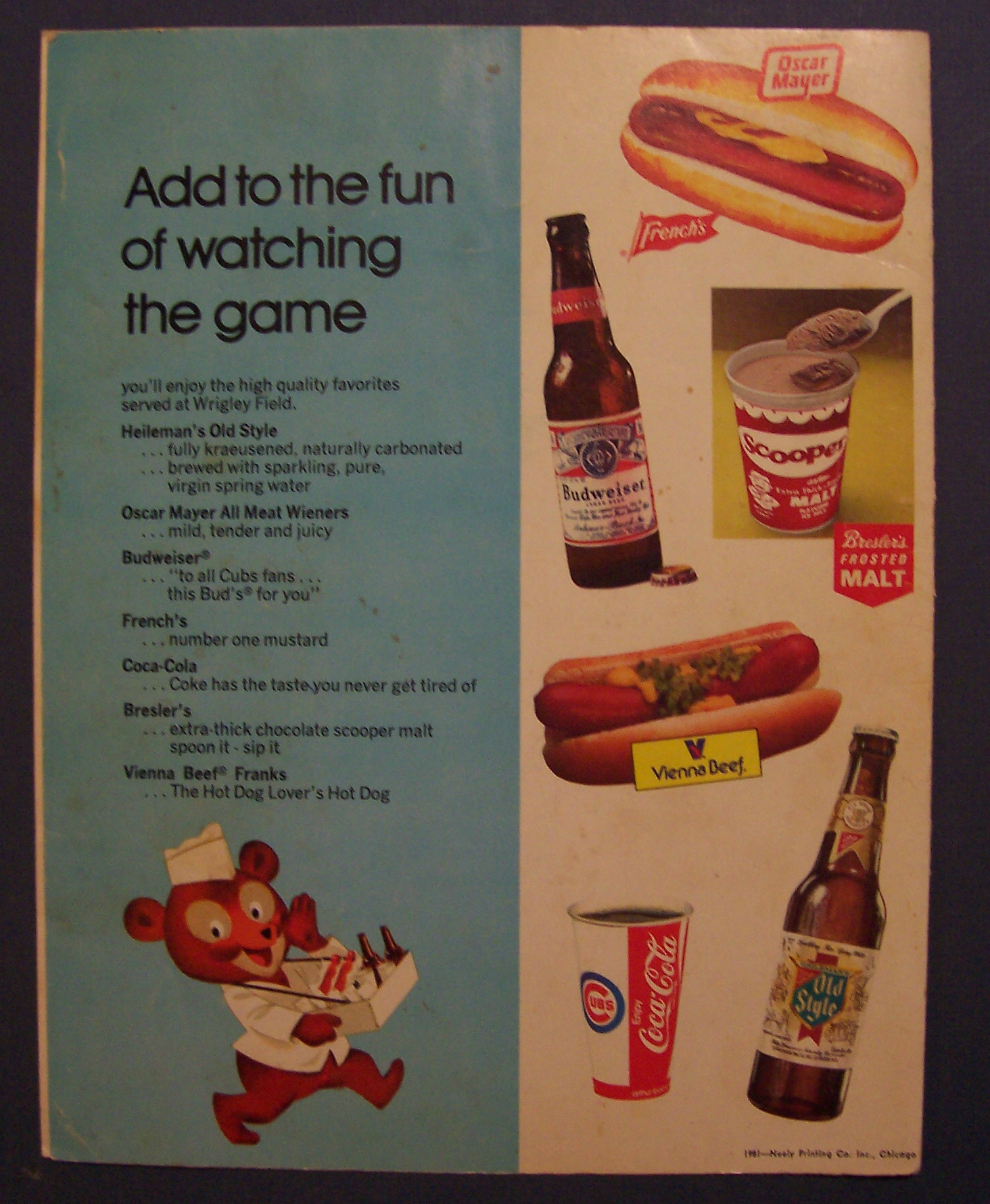 Chicago Cubs Official Program-1981-Cubs vs Dodgers
