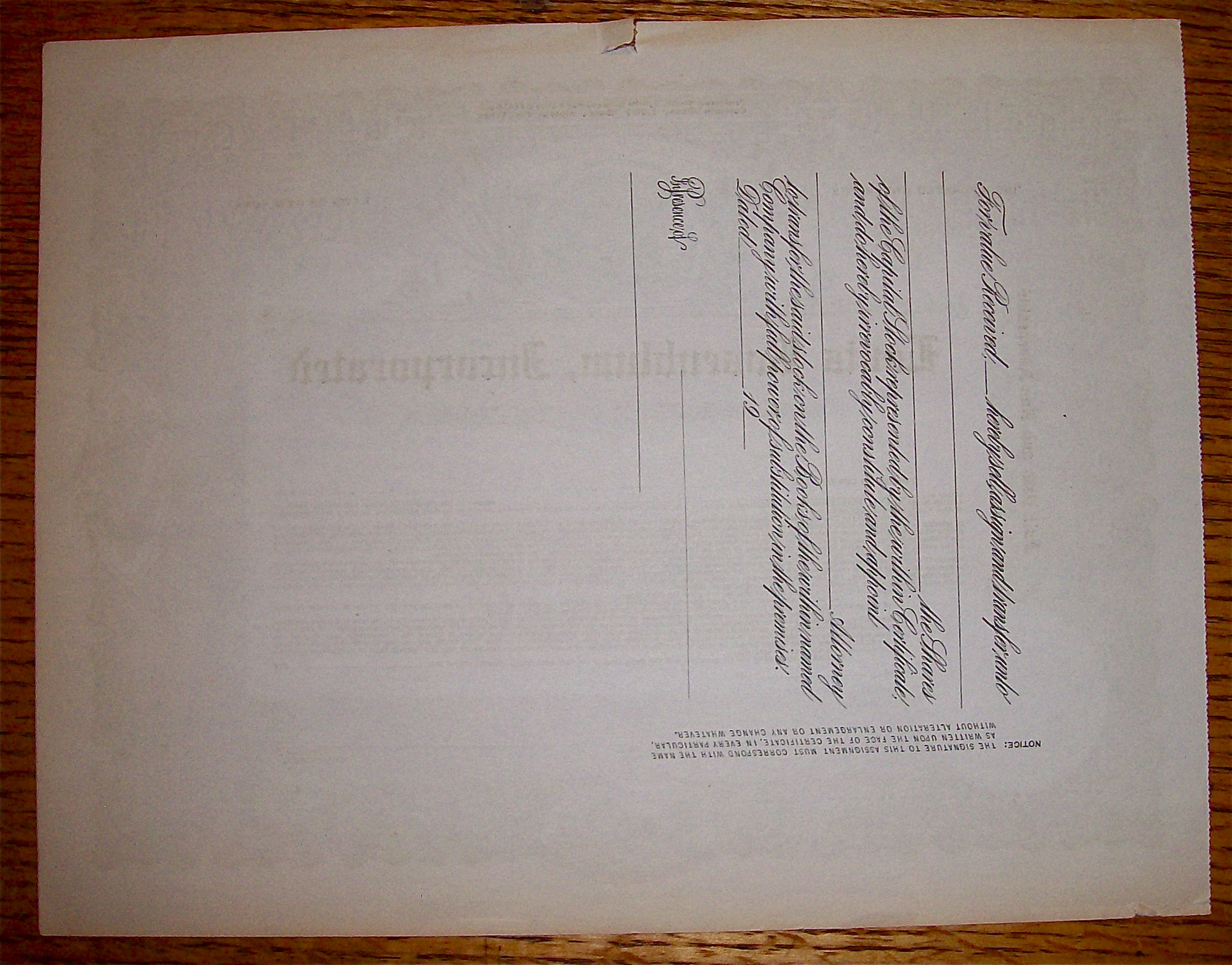 1910's Louis Rosenblum Inc. Stock Certificate