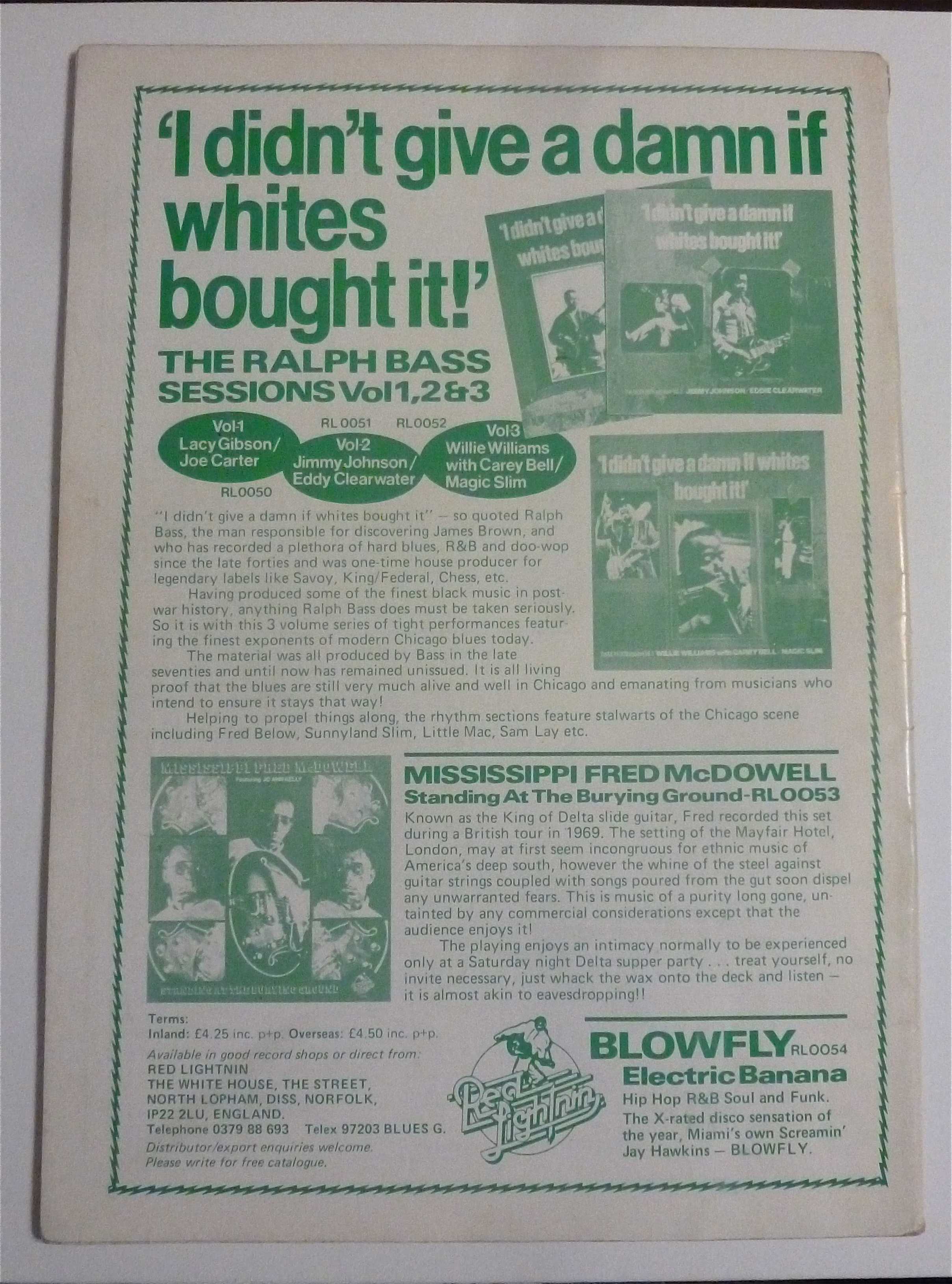 Blues Unlimited Magazine Autumn/Winter 1984 Blind Joe