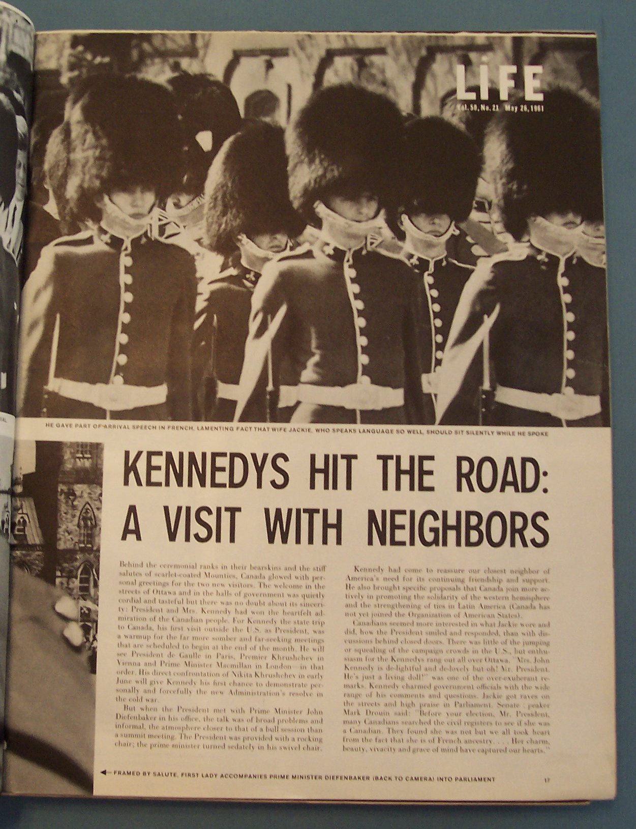 Life Magazine May 26, 1961 The Kennedys In Canada