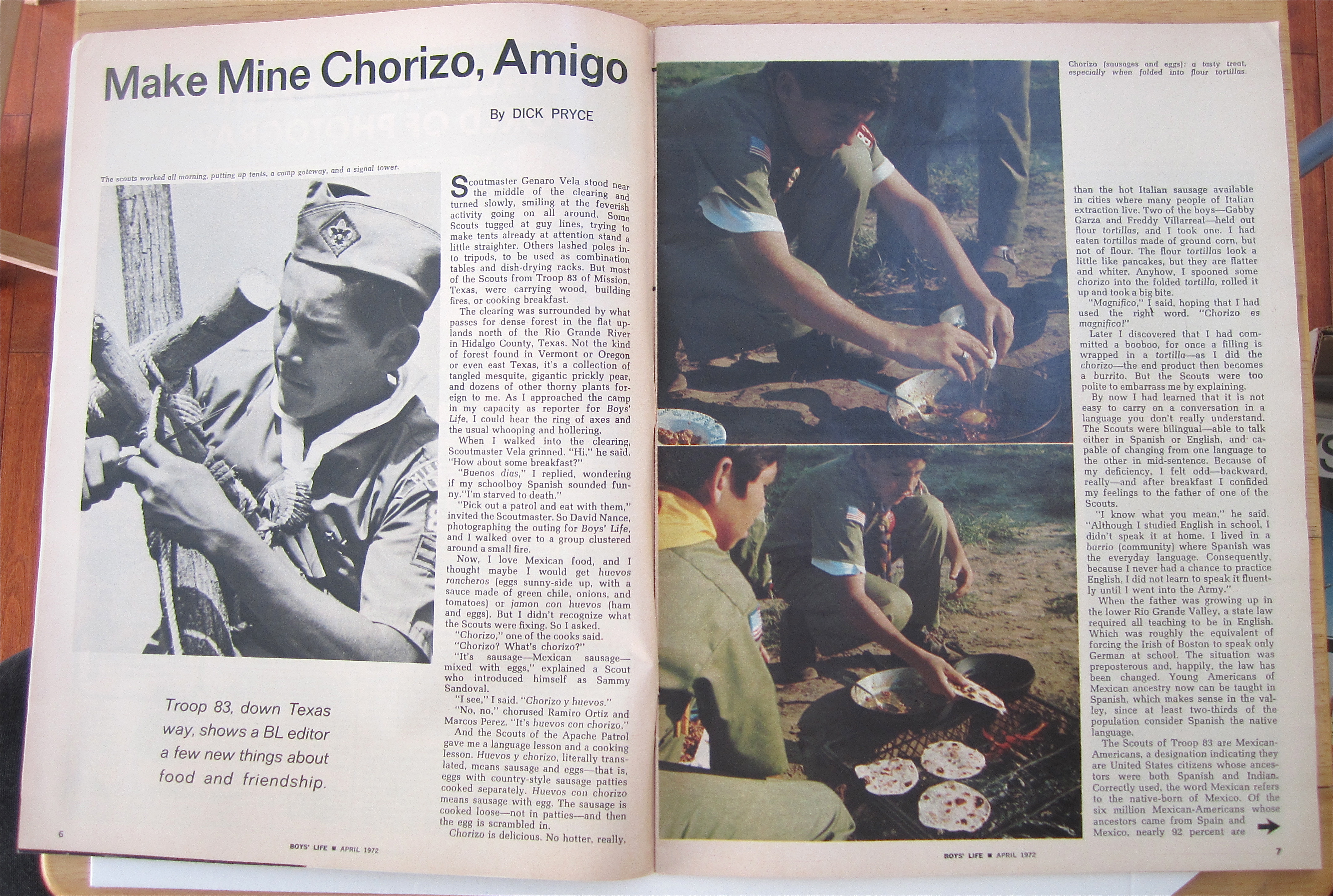 Boys Life Magazine April 1972 Make Mine Chorizo, Amigo