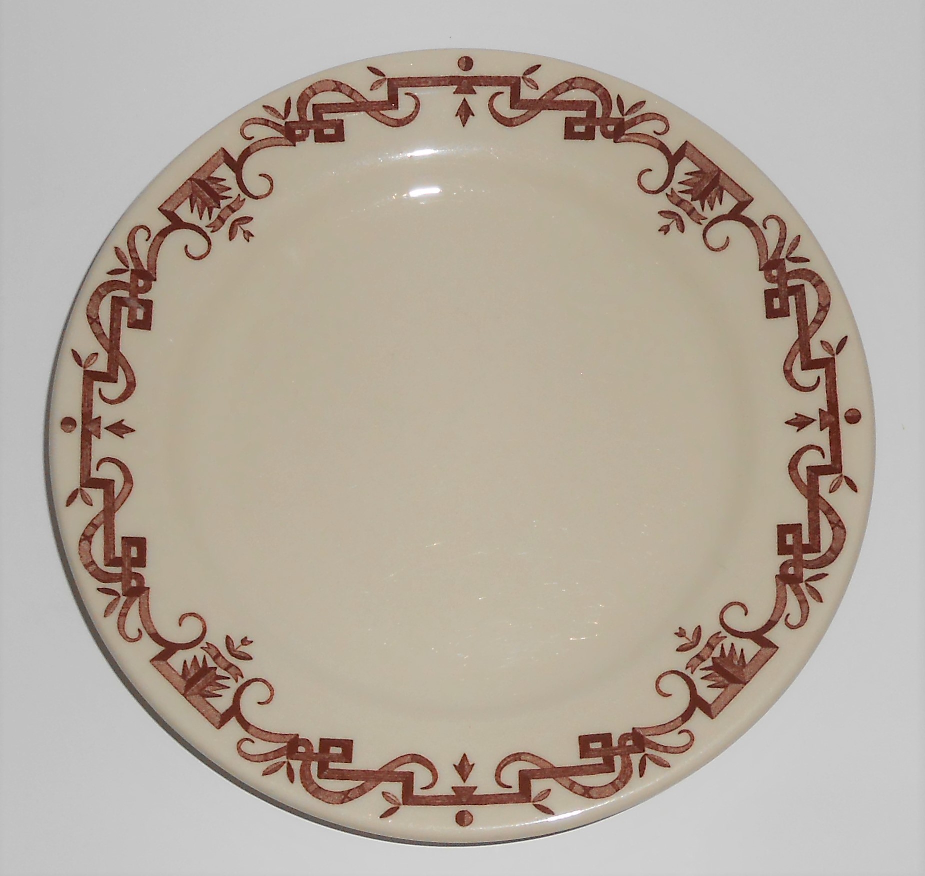 Shenango China Restaurant Ware Brown Scroll Salad Plate