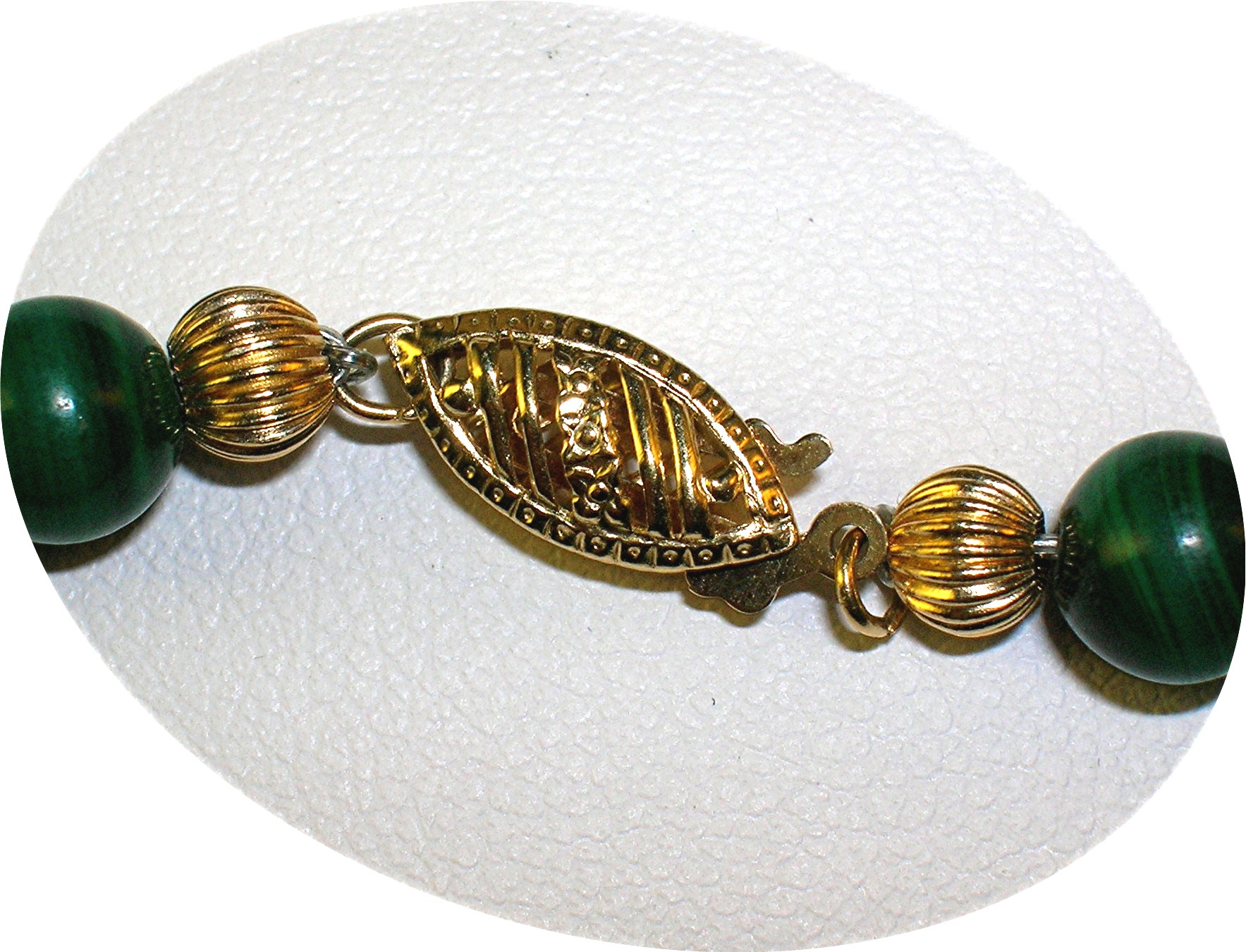 14K Gold Beads With 6mm Malachite Necklace
