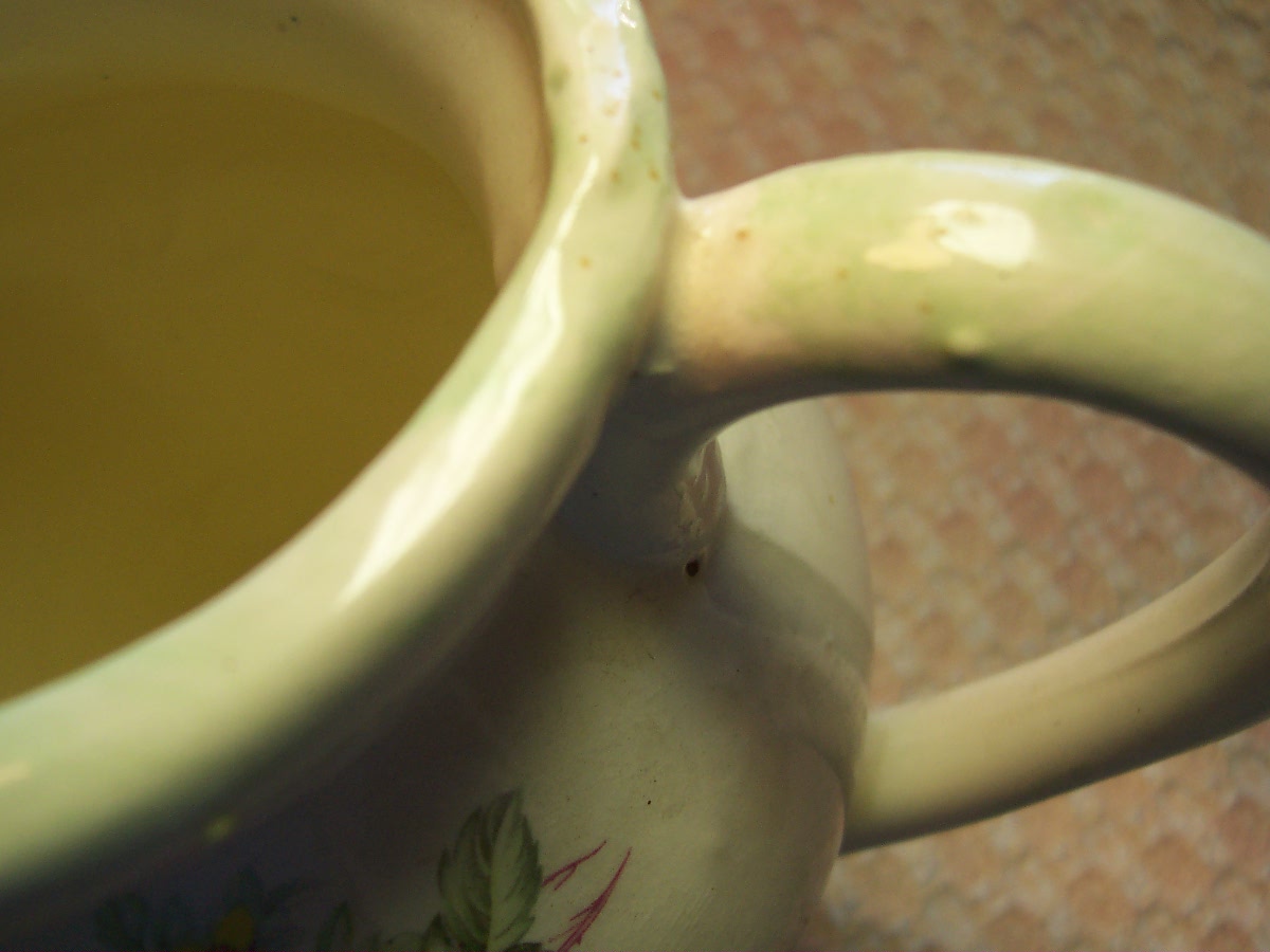 Milk or Water Pitcher Floral Motif Sage Green