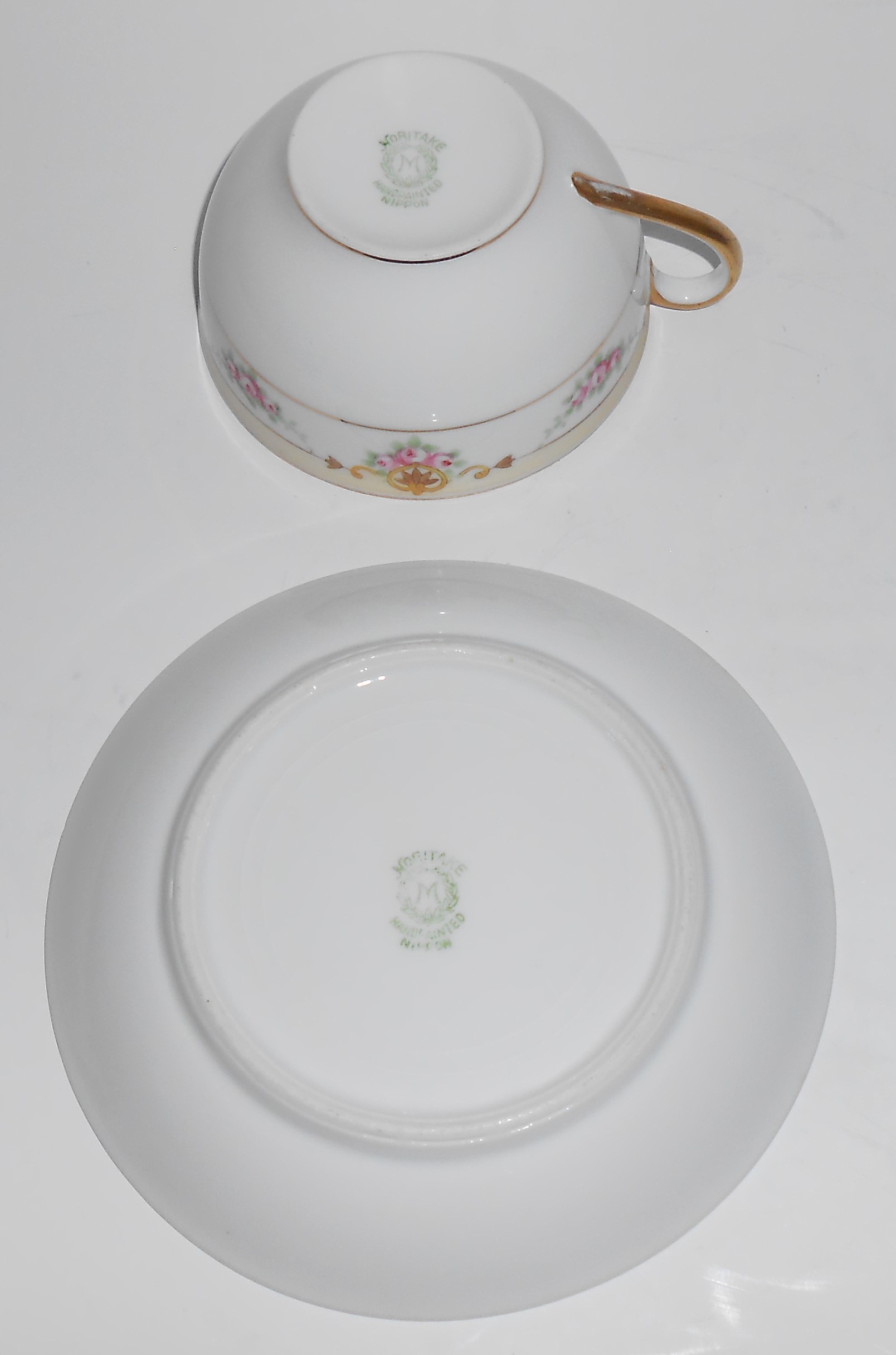 Noritake Nippon Porcelain China Floral/Gold Cup/Saucer
