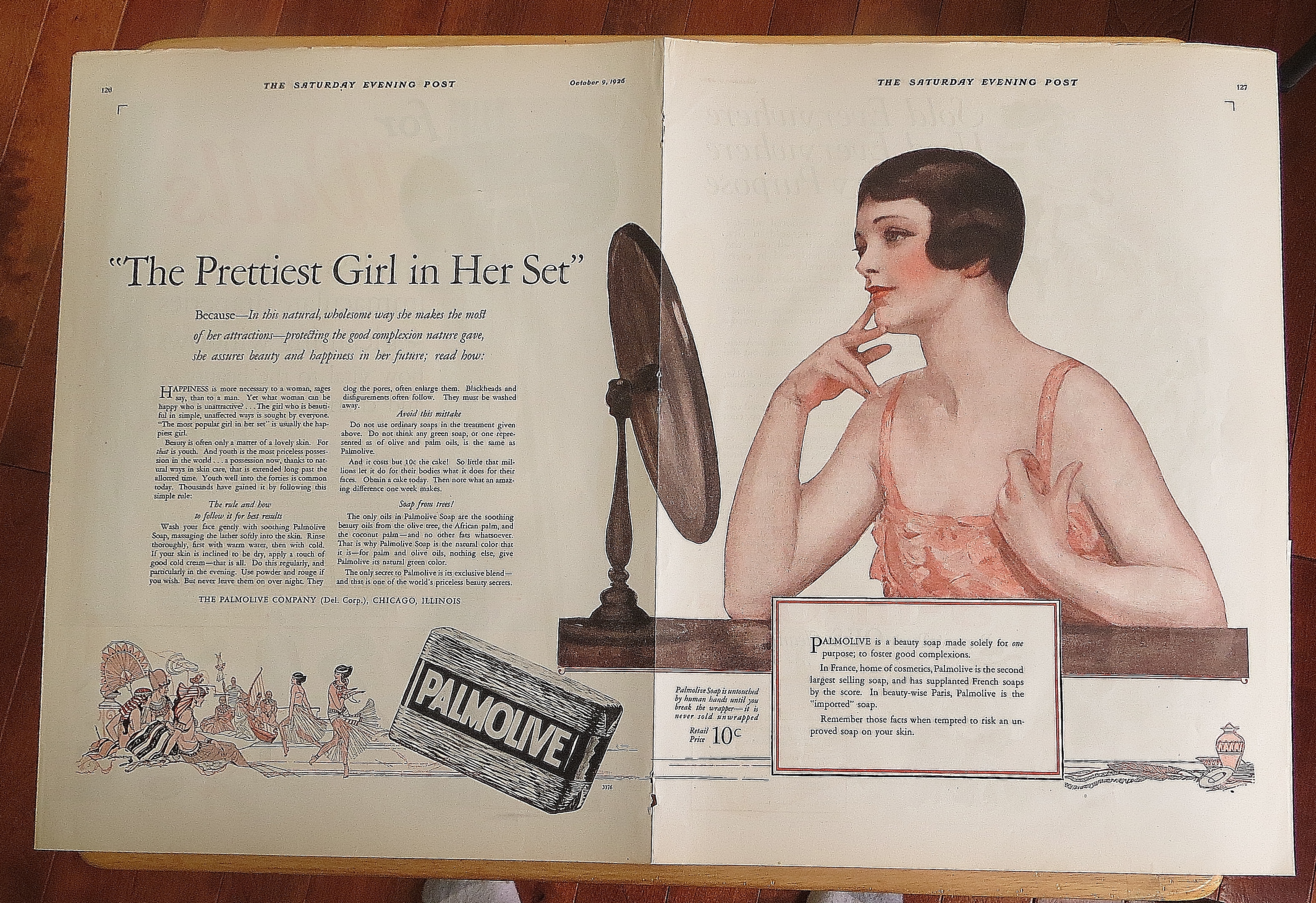 1926 Palmolive Soap With Woman Looking In Mirror