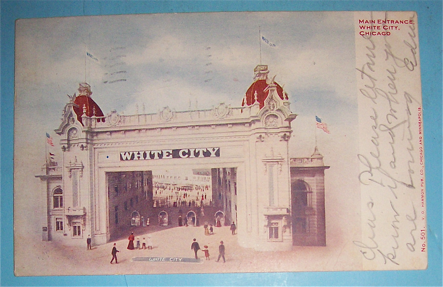 Main Entrance To White City, Chicago Postcard