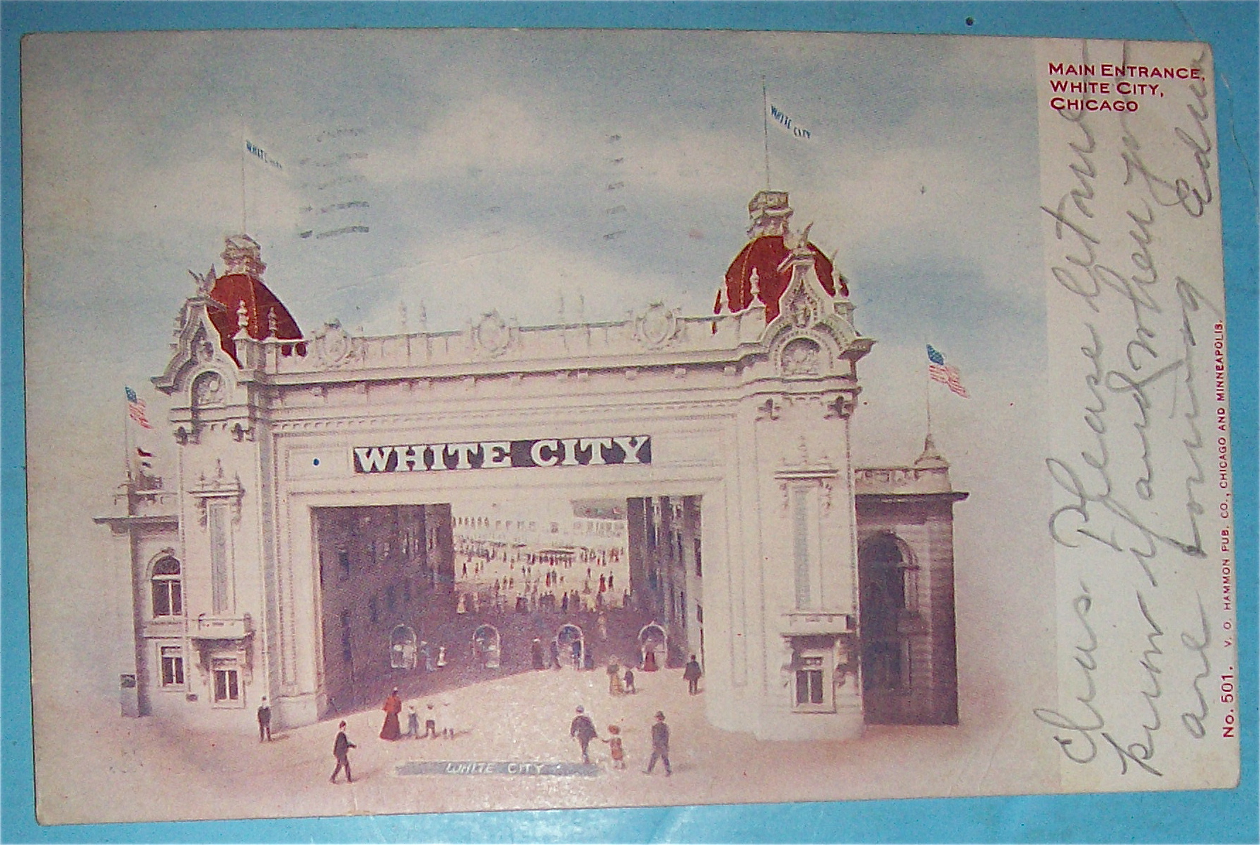 Main Entrance To White City, Chicago Postcard