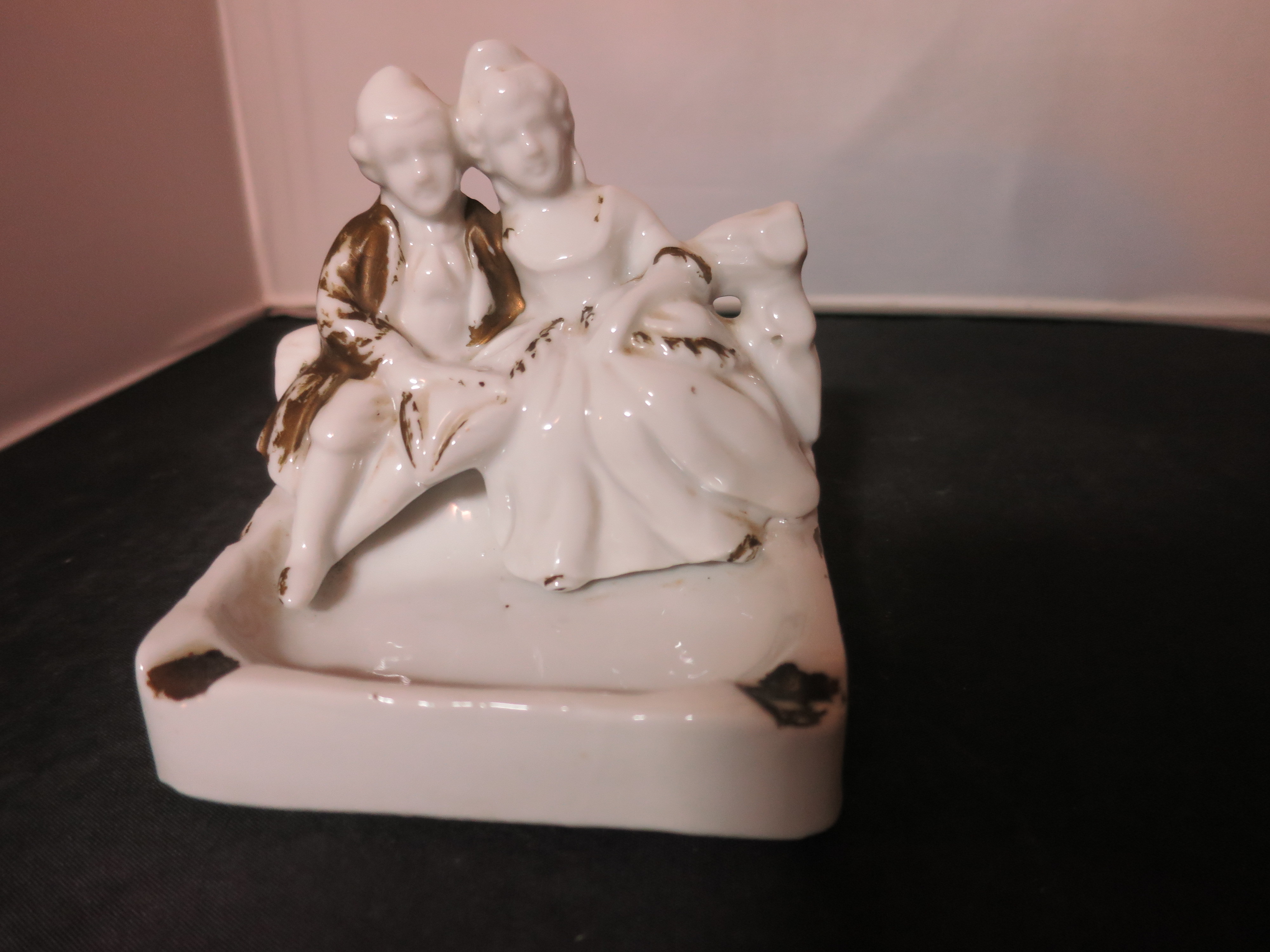 Vintage Victorian Couple Porcelain Ashtray Made in Japan