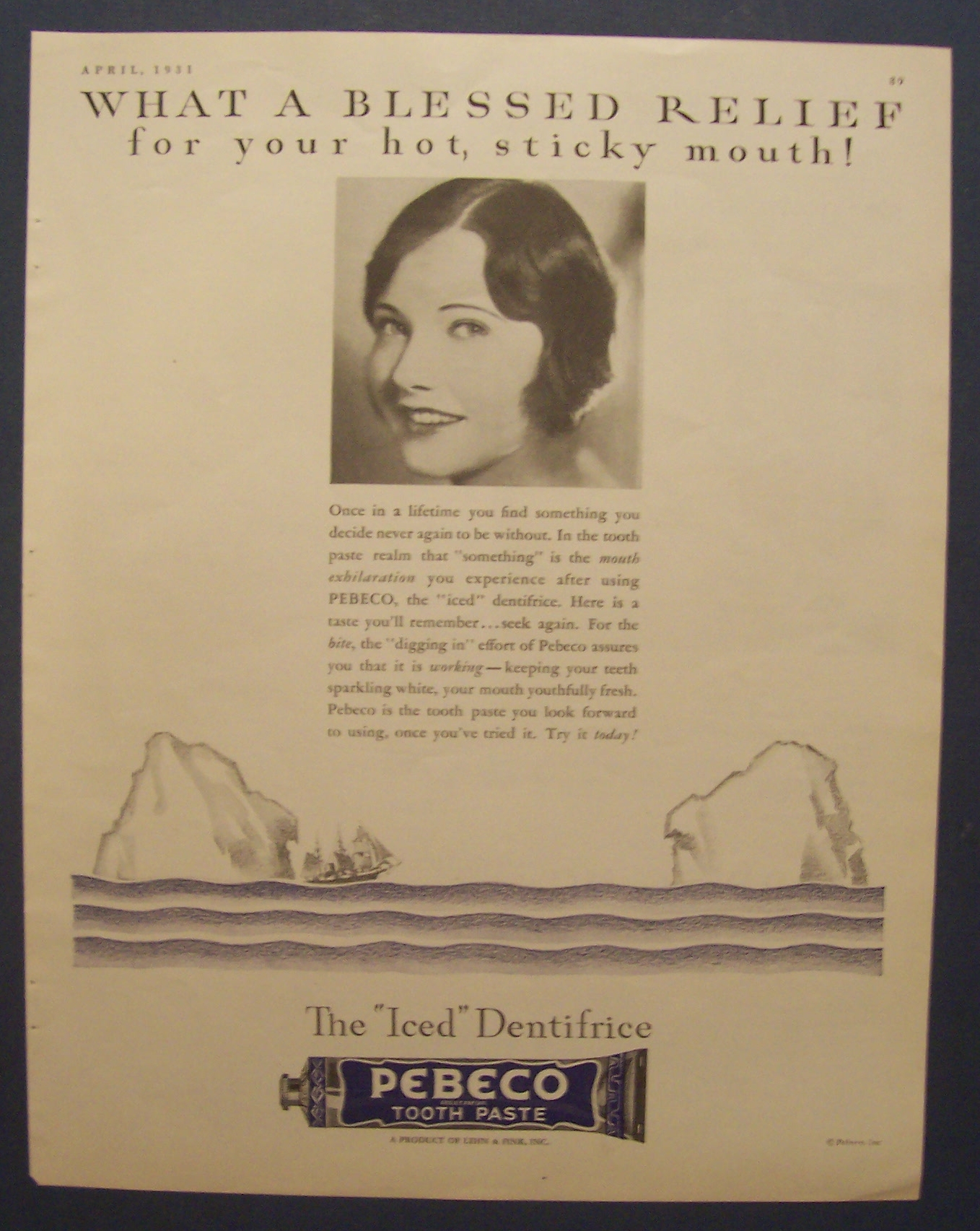 1931  Pebeco  Tooth  Paste