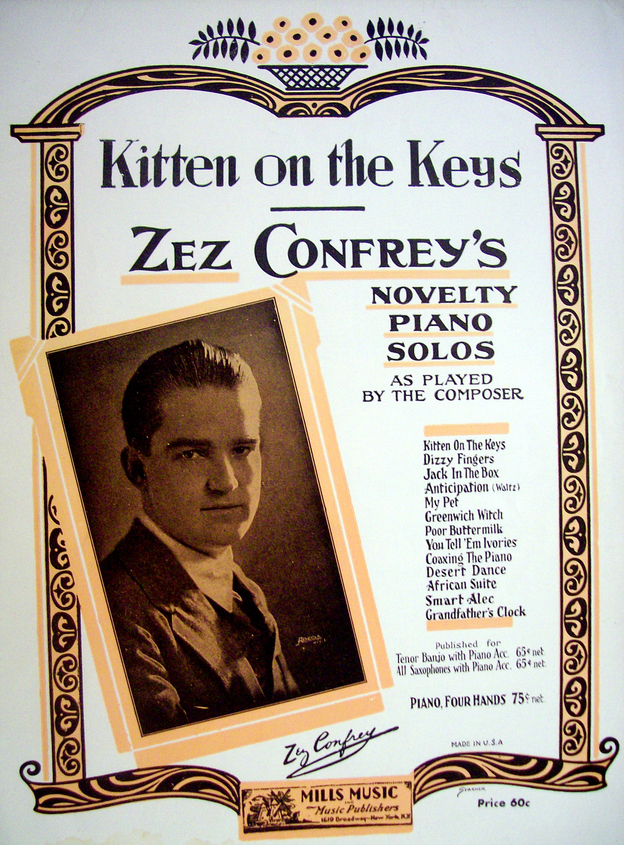 Sheet Music For 1921 Kitten On The Keys