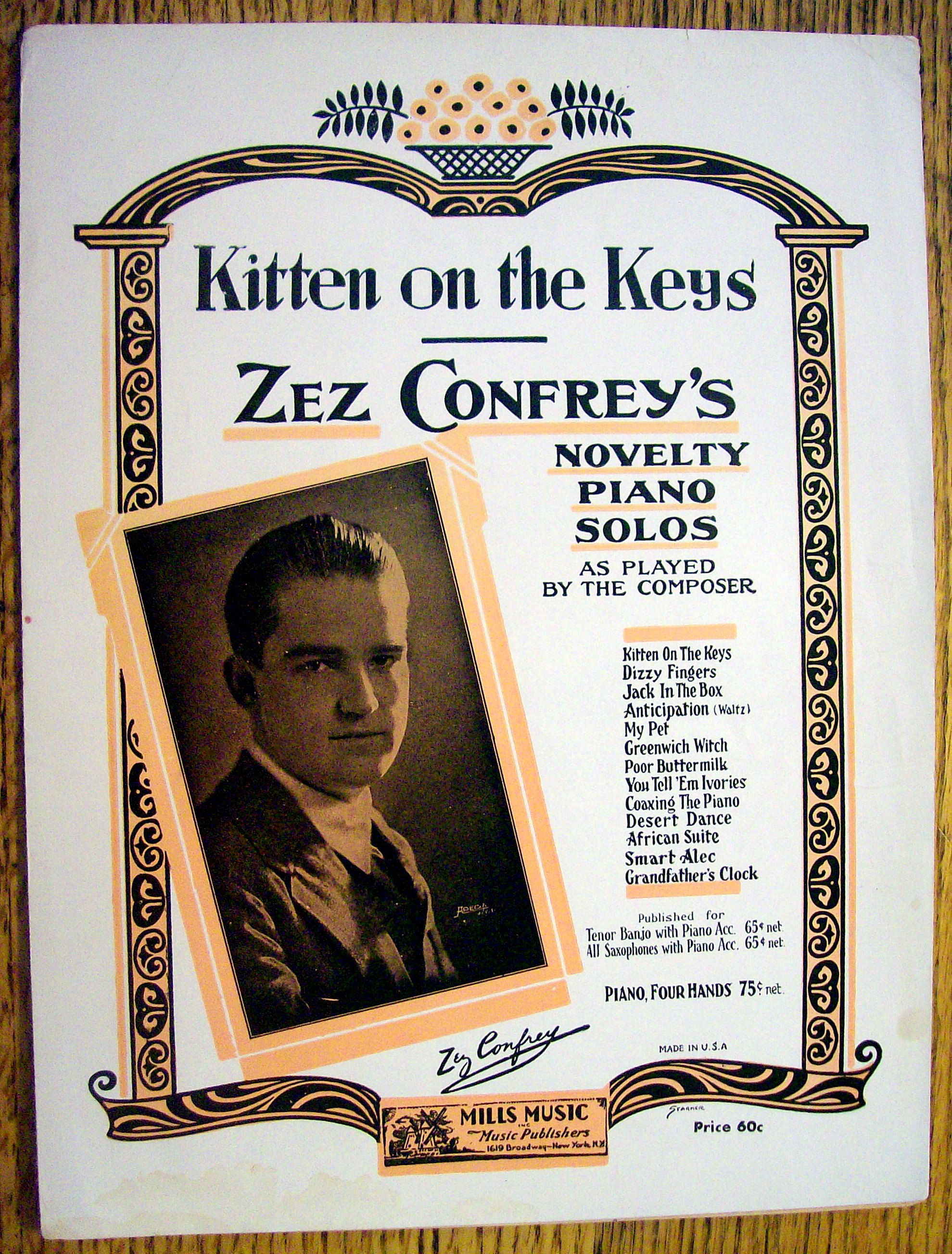 Sheet Music For 1921 Kitten On The Keys