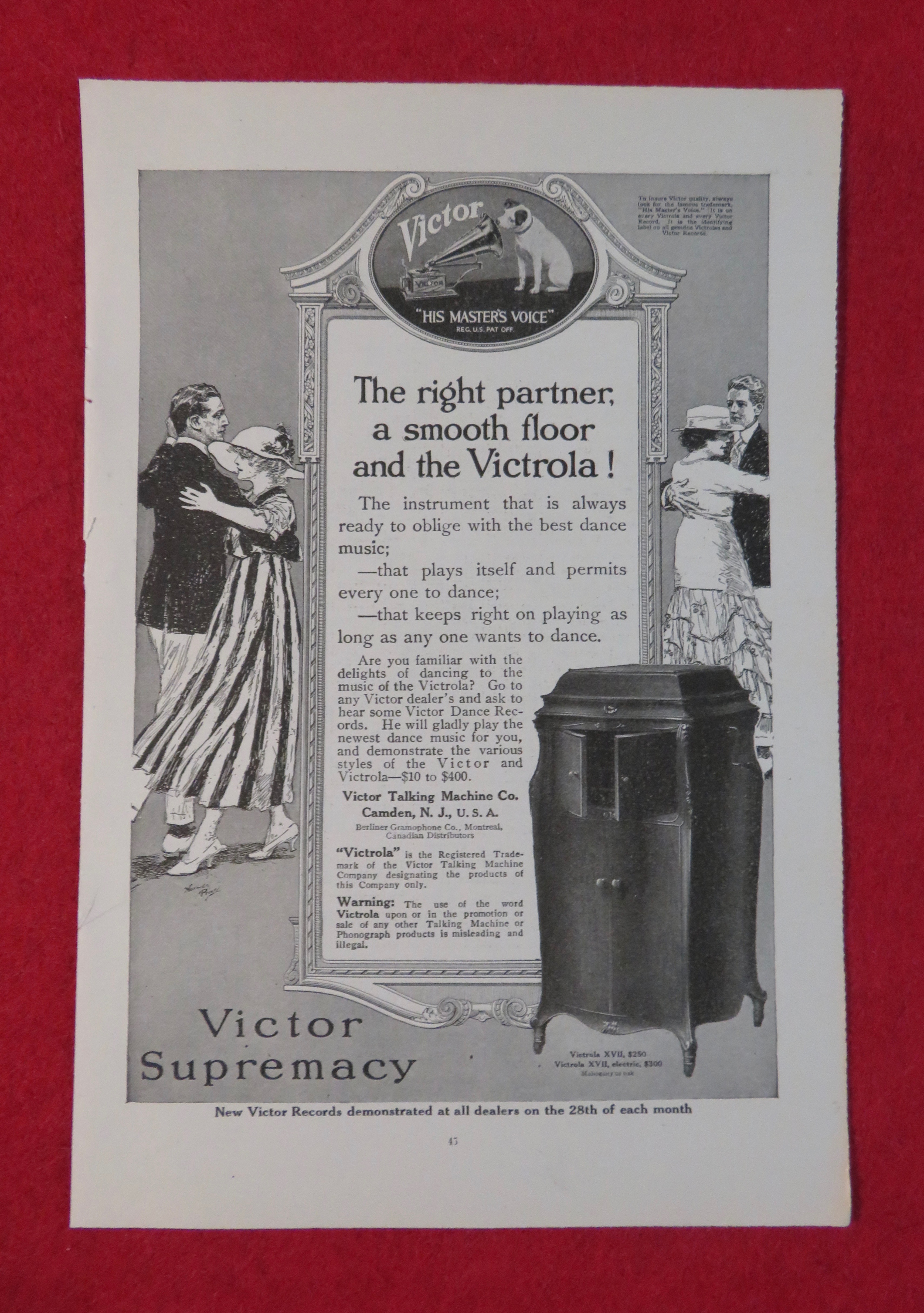 1917 Victor Victrola with People Dancing