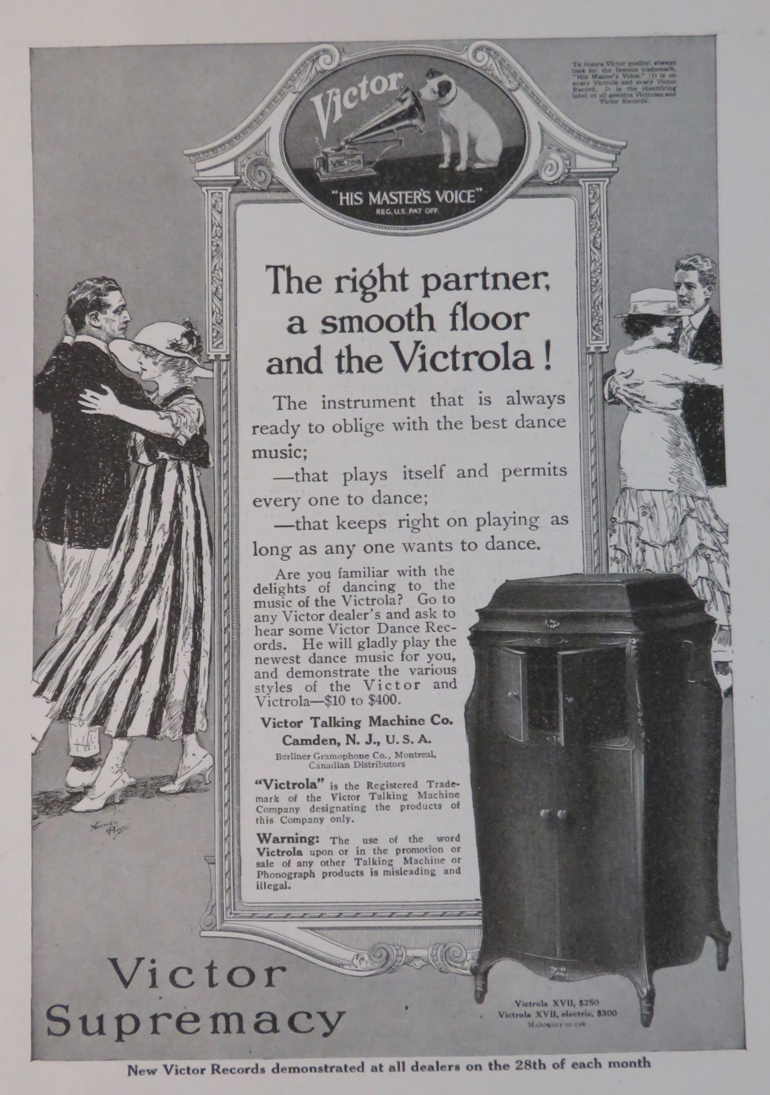 1917 Victor Victrola with People Dancing