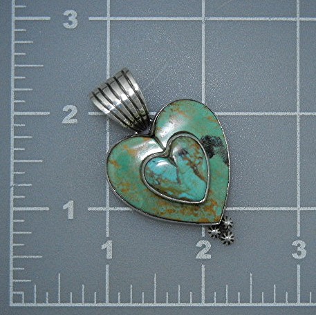 Dan Dodson Turquoise Sterling Silver Hearts Pendant